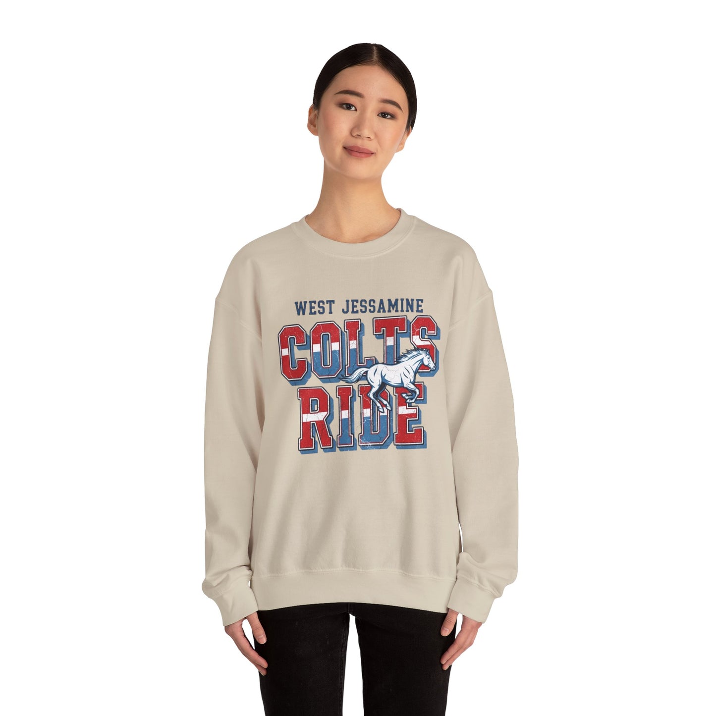 Crewneck Sweatshirt - West Jess RIDE COLTS Sweater