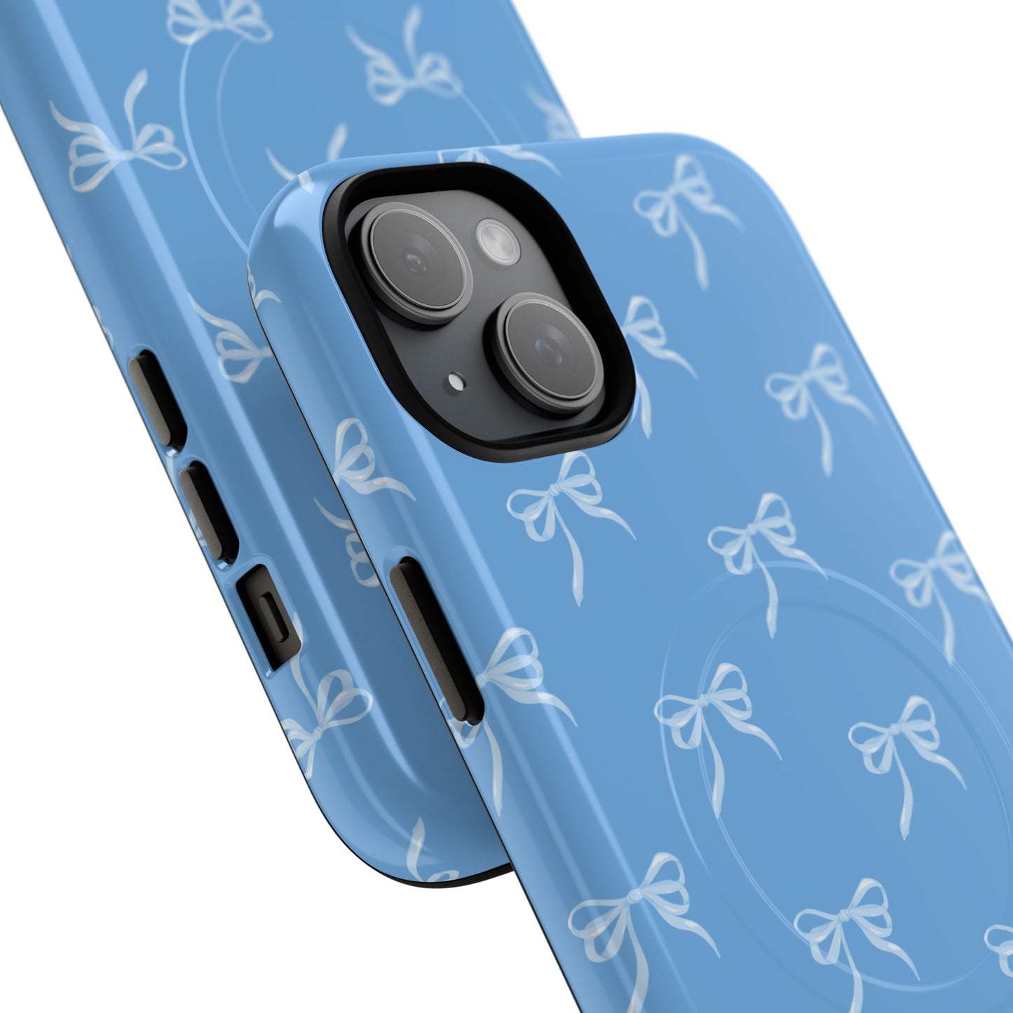 Blue Bow Coquette Design Tough Phone Case, Cute Phone Cover, Durable iPhone Case, Stylish Gift for Her