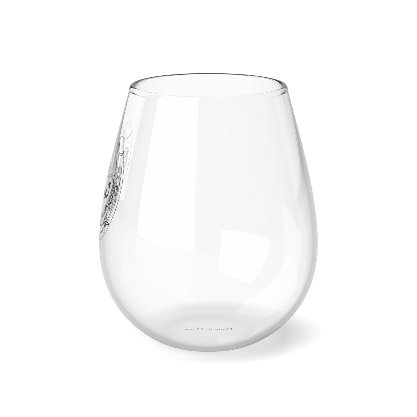 YEEHAW cowgirl cowboy Stemless Wine Glass, 11.75oz