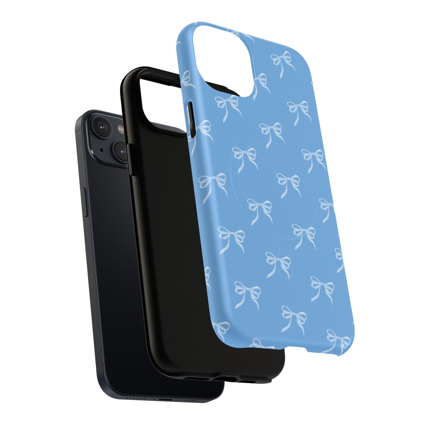 Blue Bow Coquette Design Tough Phone Case, Cute Phone Cover, Durable iPhone Case, Stylish Gift for Her