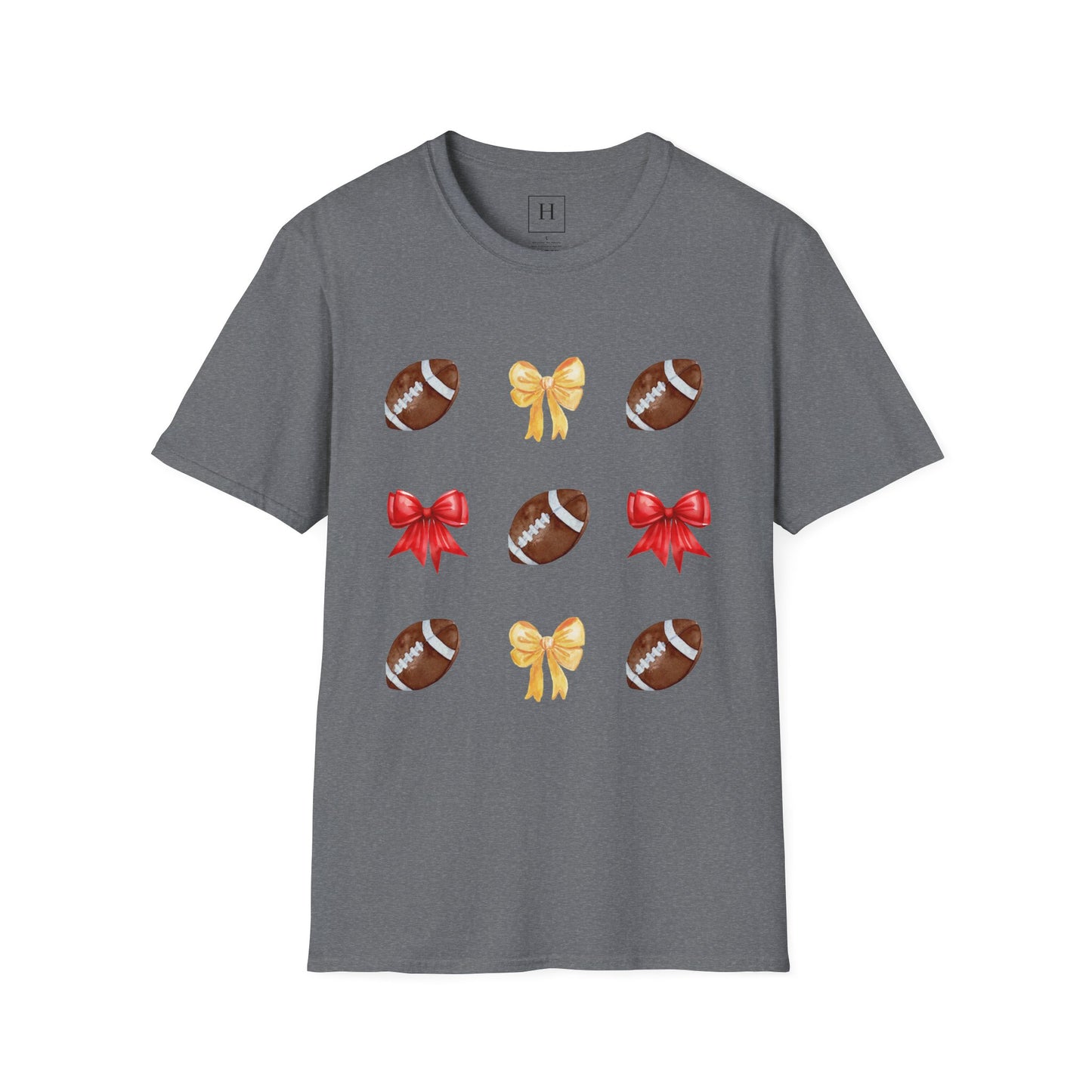 Bows & Football T-Shirt (Front Only)