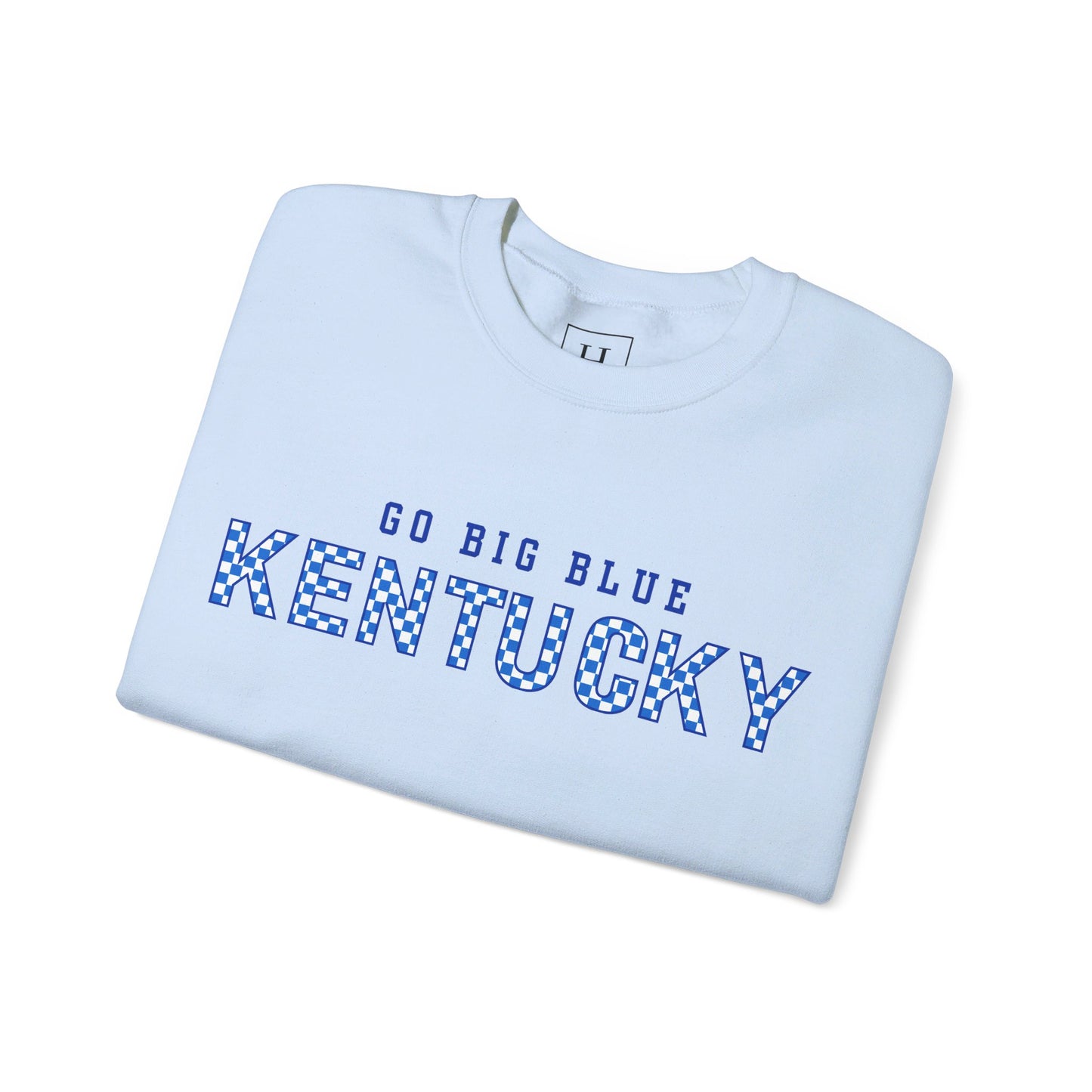 Go Big Blue Kentucky Wildcat Pride Retro Checker Sweater