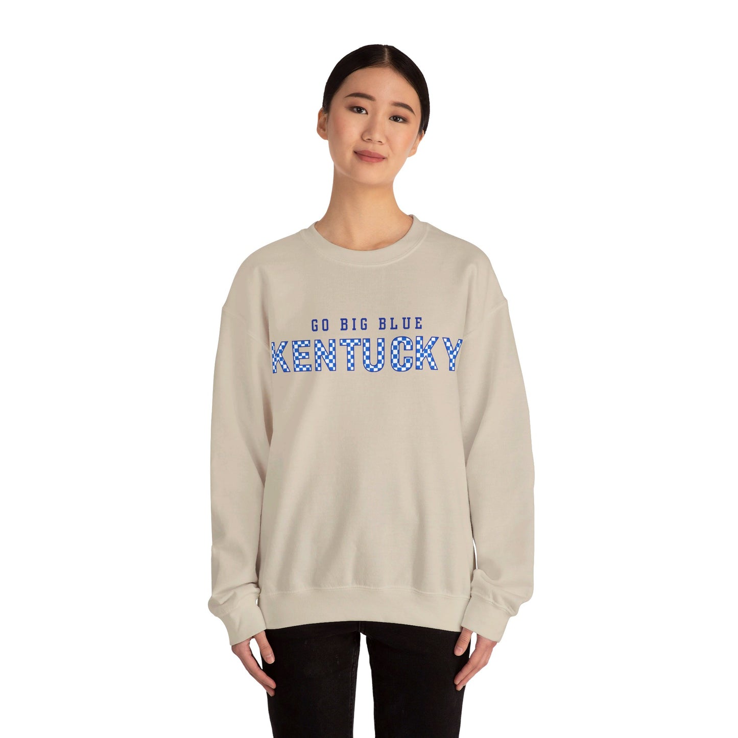 Go Big Blue Kentucky Wildcat Pride Retro Checker Sweater