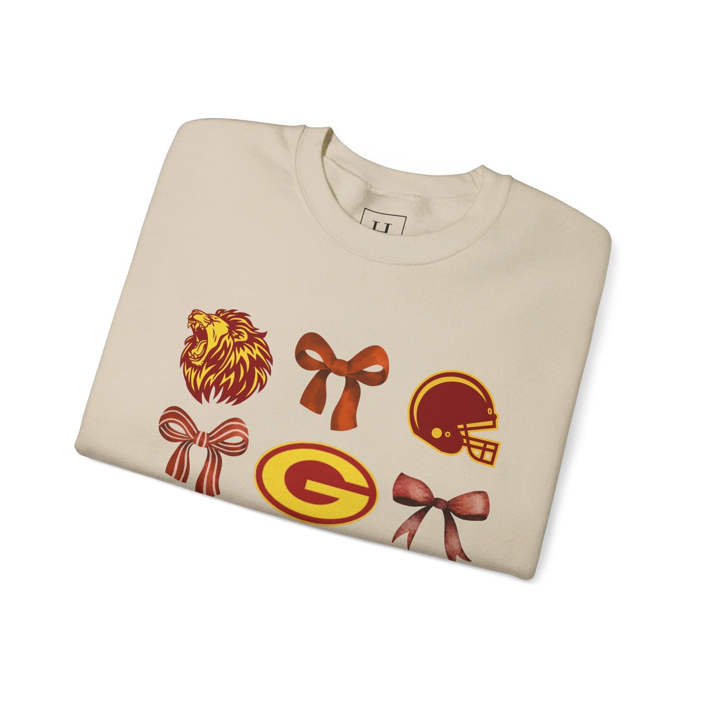Garrard County High School Lions Bows & Football Sweaters (Front Only)