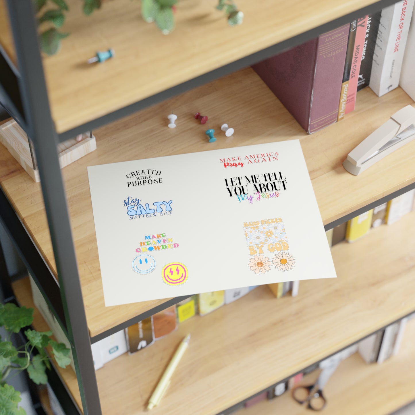 Christian Christian Sticker Sheets (Smiles, Flowers, and Quotes)