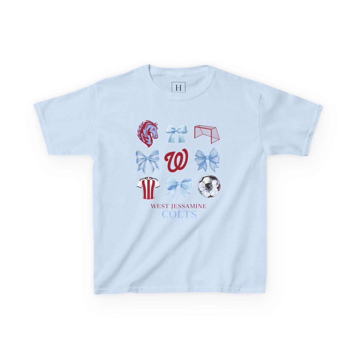 YOUTH --Soccer Coquette Bows Unisex Tee - West Jessamine