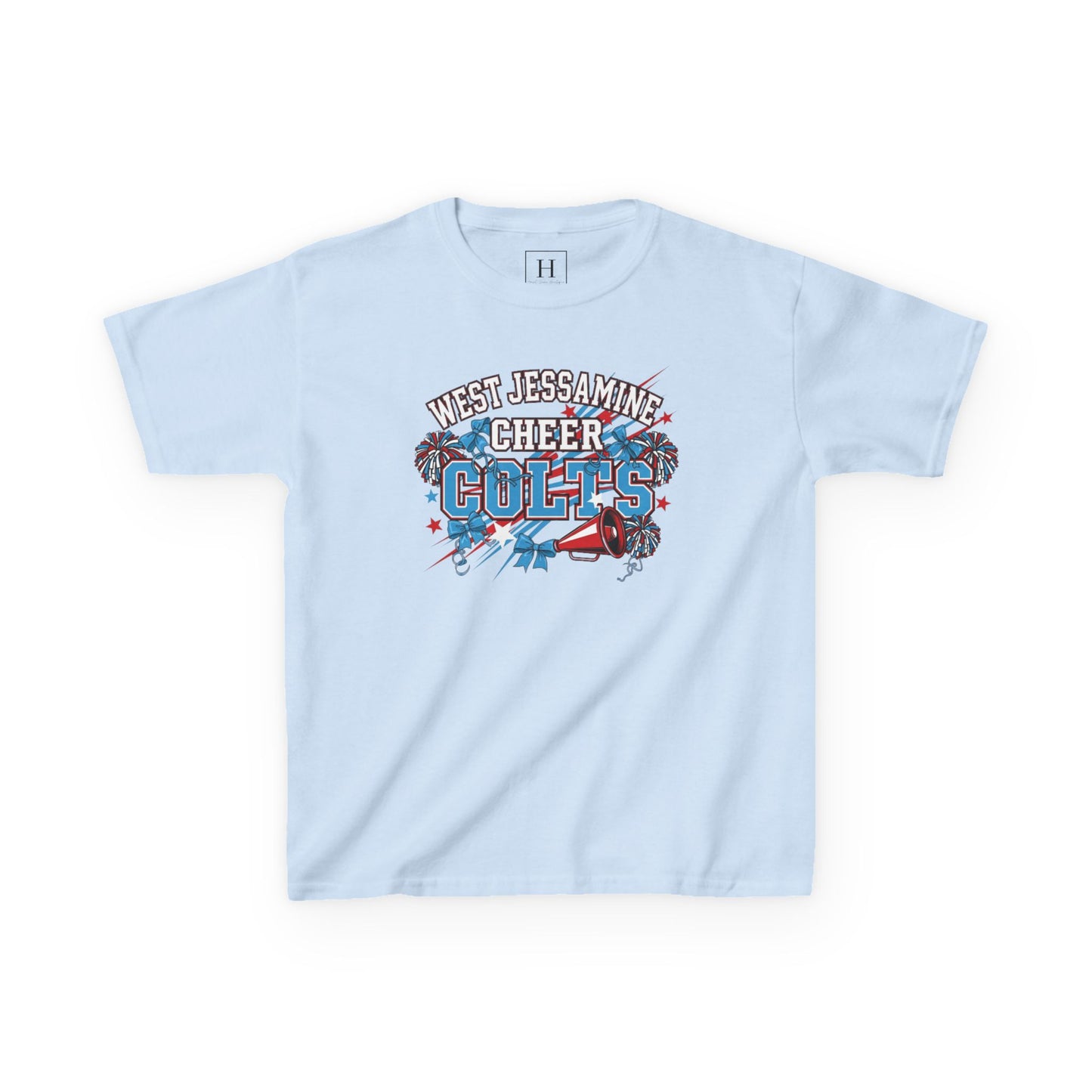 YOUTH - - West Jessamine Cheer COLTS - Poms, Bows, Stars - Unisex Shirt