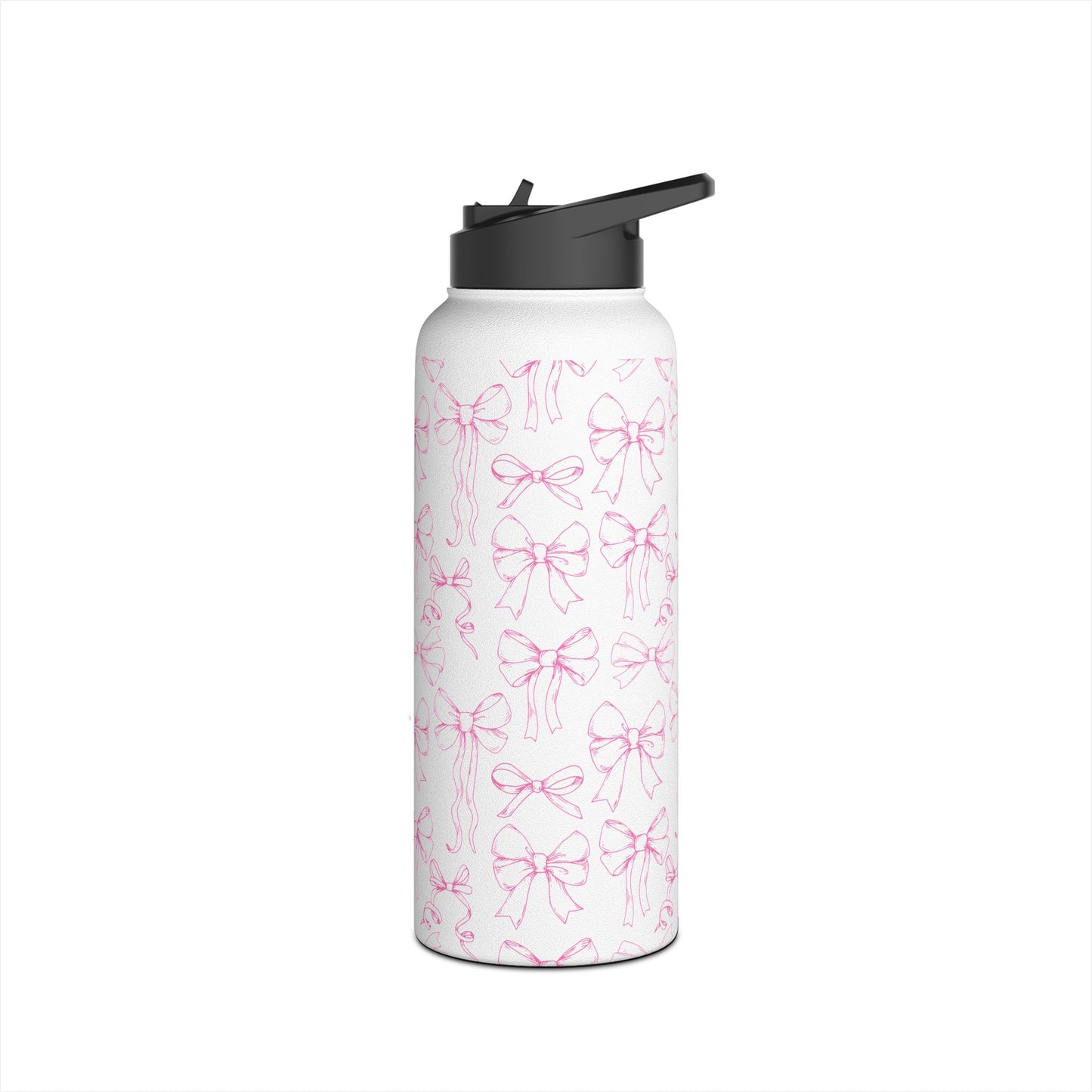 Pink Bow Pattern Stainless Insulated Water Bottle