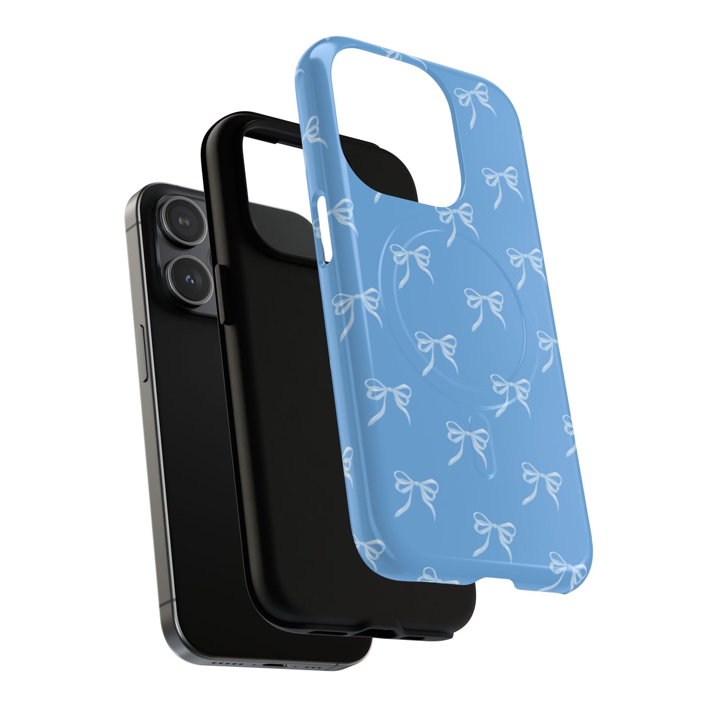 Blue Bow Coquette Design Tough Phone Case, Cute Phone Cover, Durable iPhone Case, Stylish Gift for Her