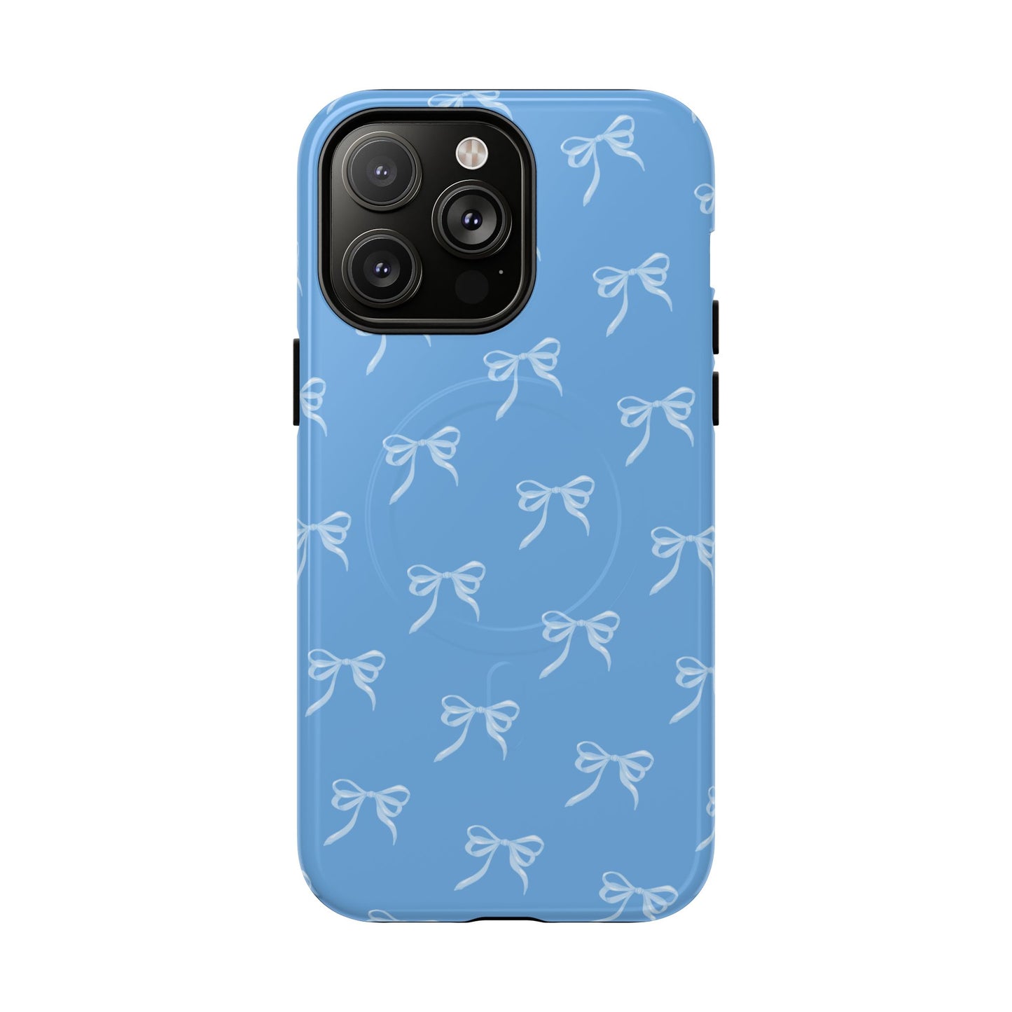 Blue Bow Coquette Design Tough Phone Case, Cute Phone Cover, Durable iPhone Case, Stylish Gift for Her