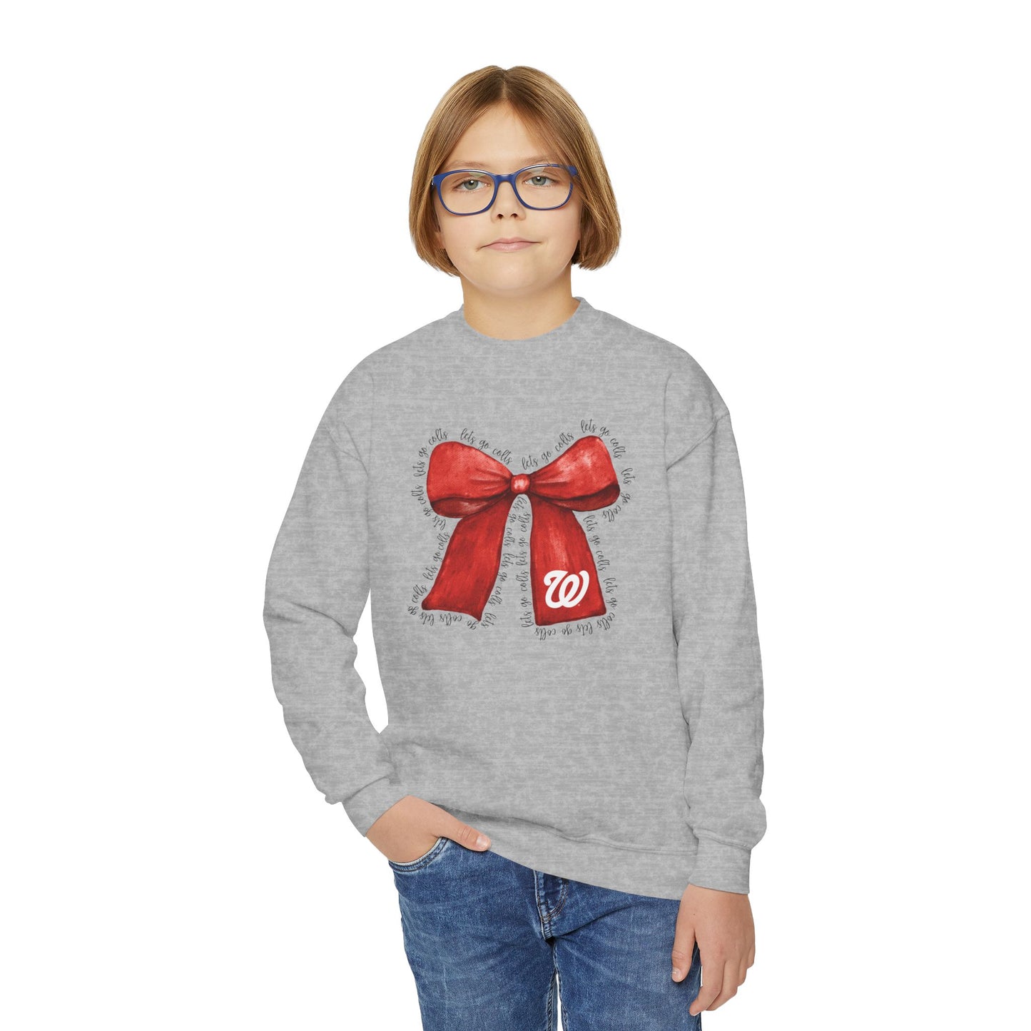 YOUTH - Let's Go Colts Bow - W Logo Unisex Sweatshirt
