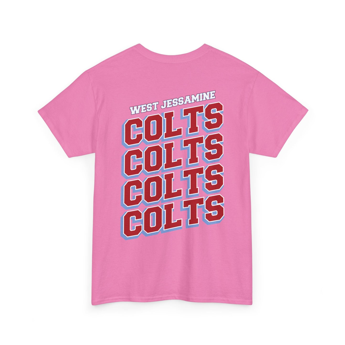 (W) Logo on Front; West Jessamine COLTS on Back — Front & Back Unisex T-Shirt