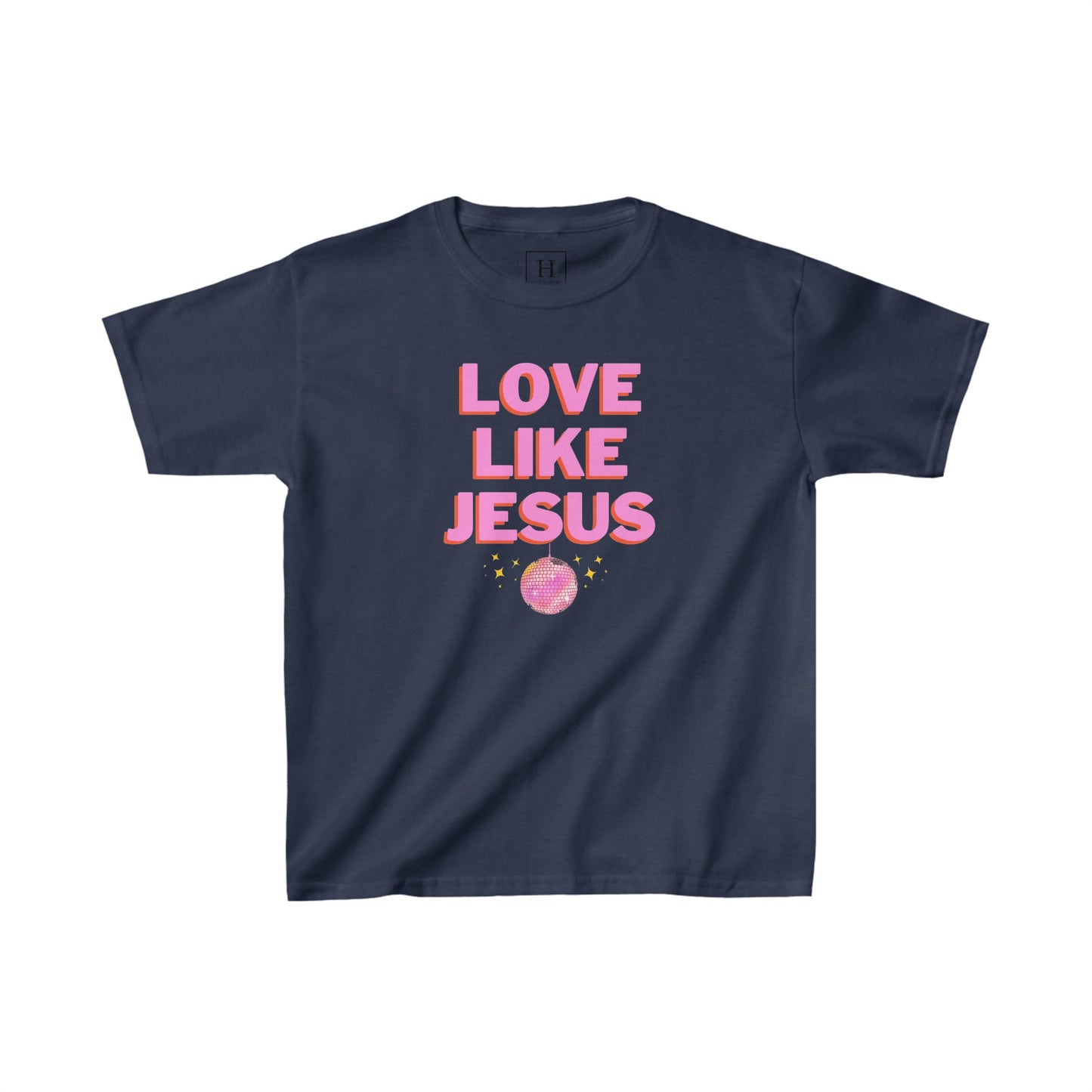 KIDS Love like jesus disco christian shirt pink