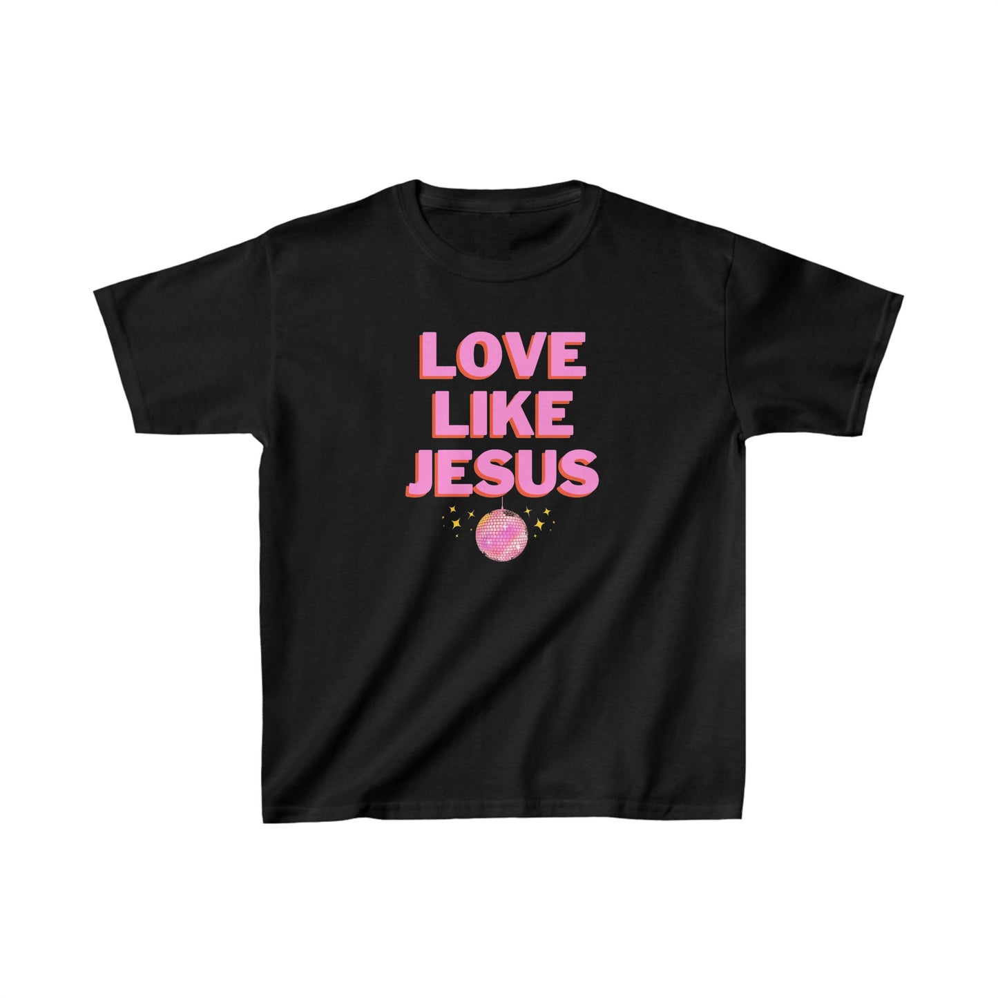 KIDS Love like jesus disco christian shirt pink