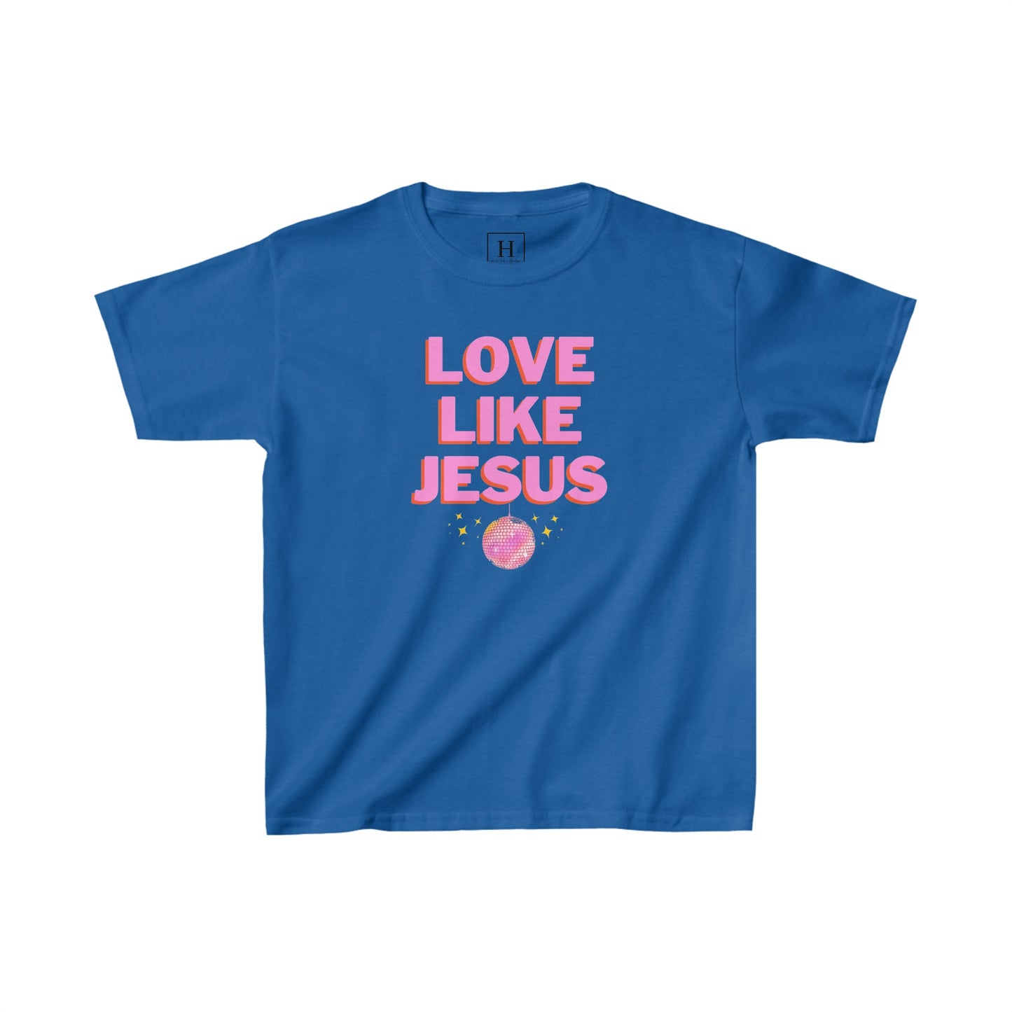 KIDS Love like jesus disco christian shirt pink