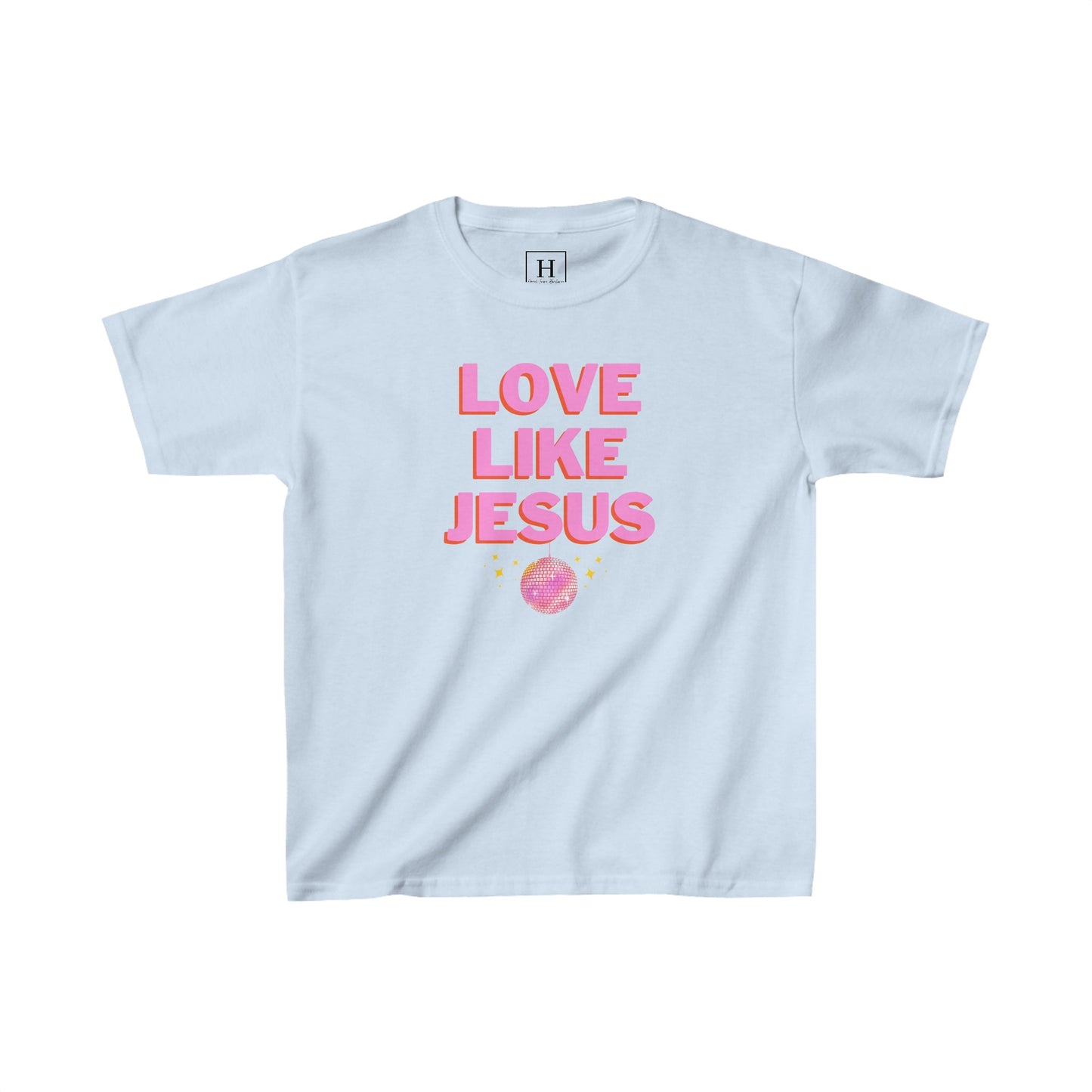 KIDS Love like jesus disco christian shirt pink
