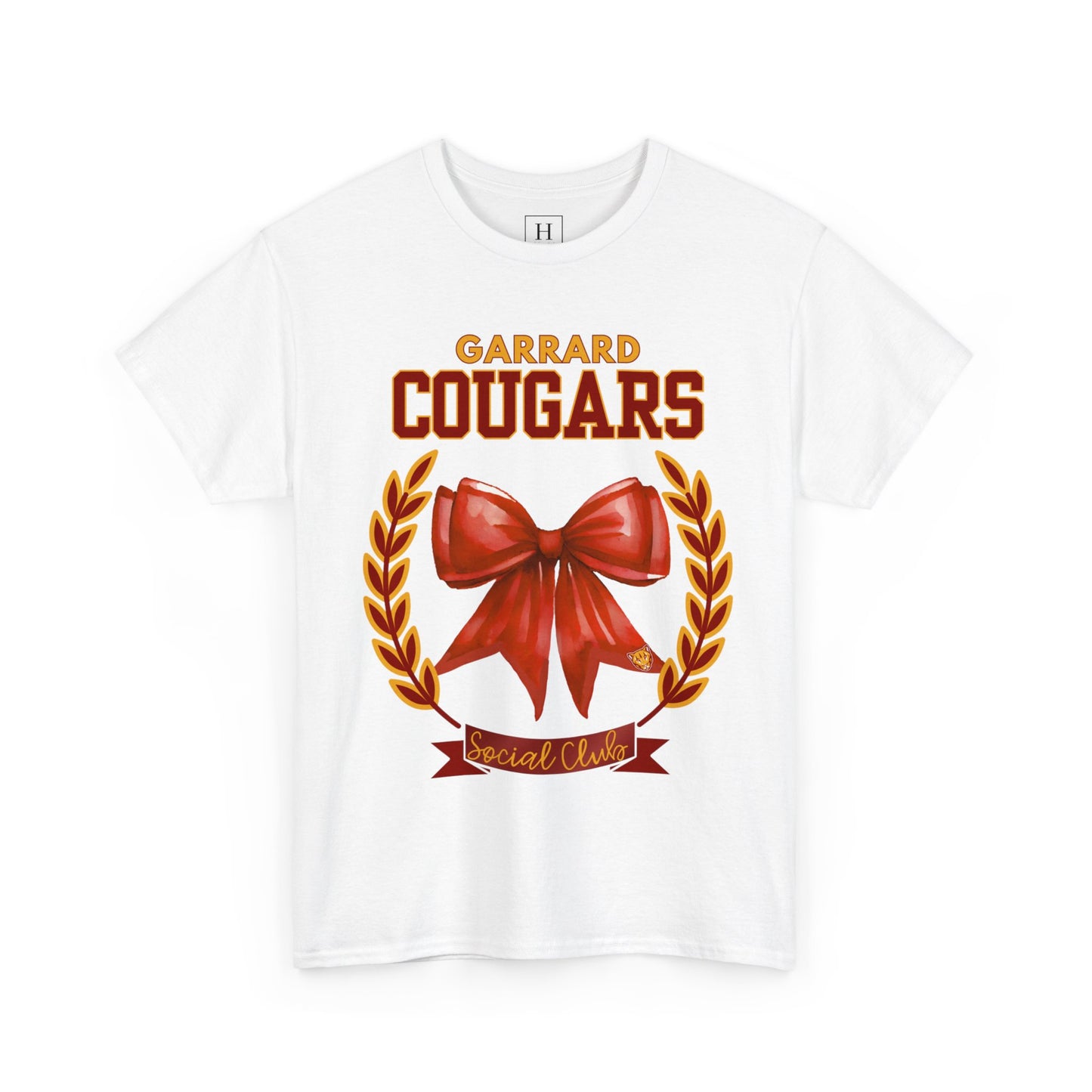 GMS Garrard Middle School Cougars Social Club T-Shirt (Front Only)