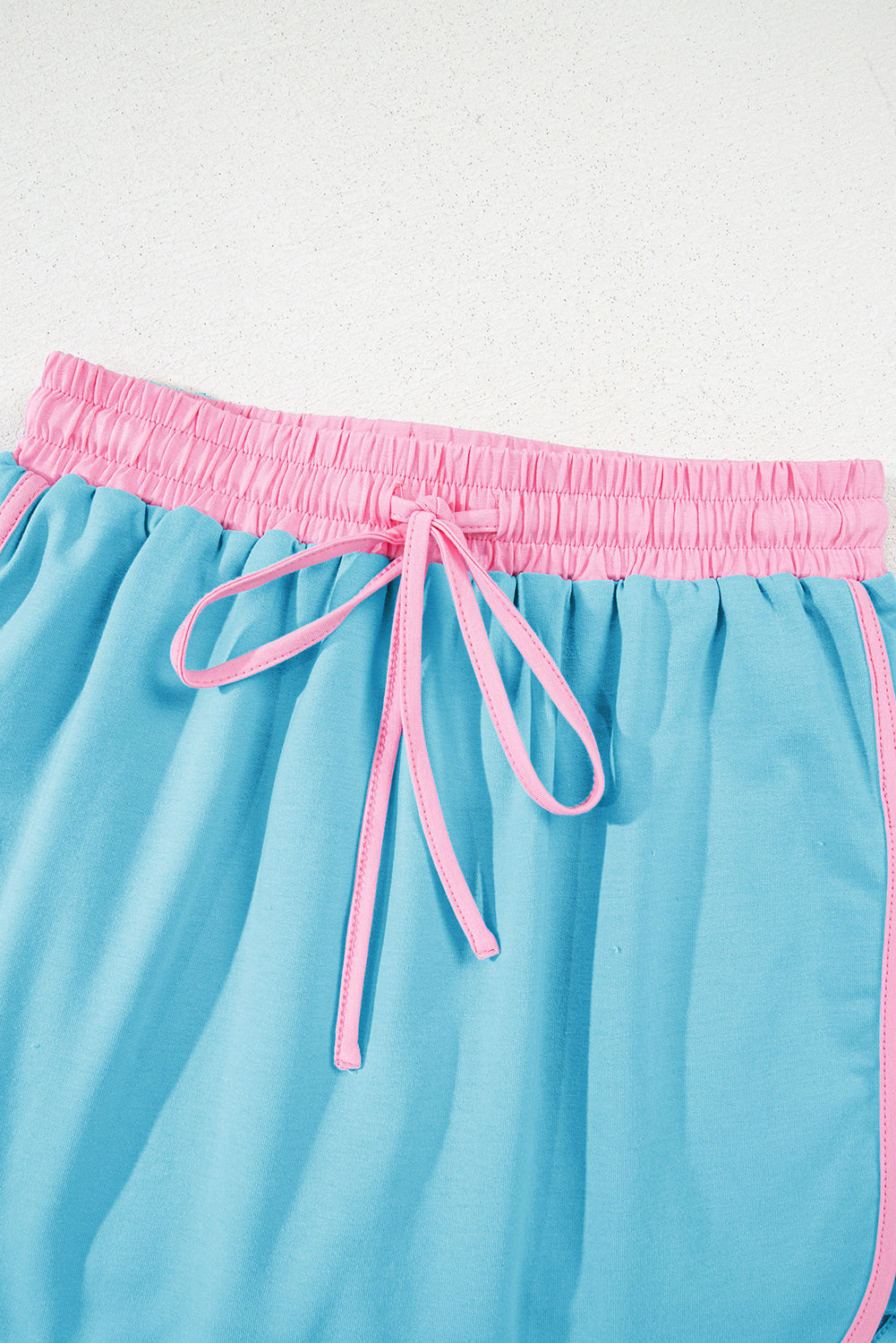 Bonbon Colorblock Edge Drop Shoulder T Shirt and Skort 2Pcs Set
