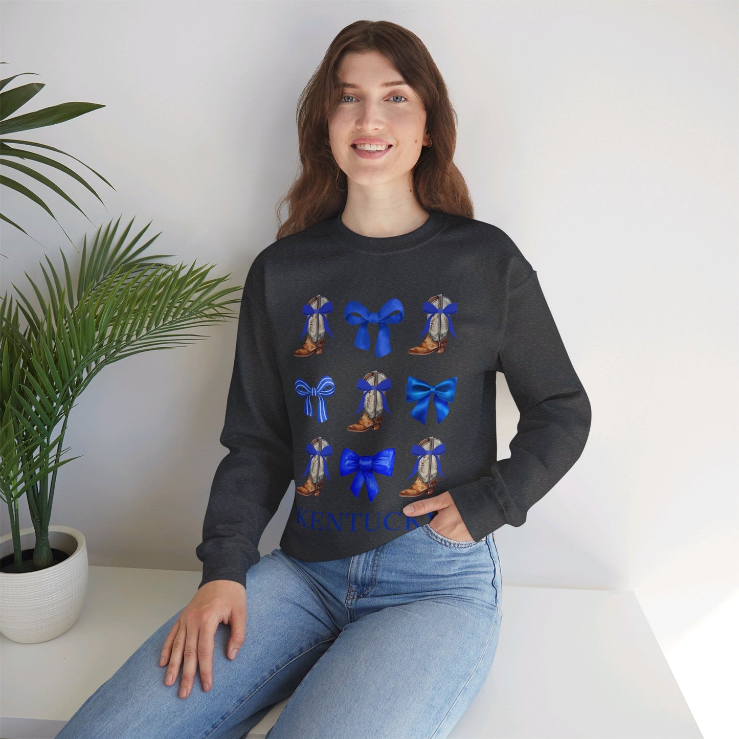 Kentucky Wildcats Coquette Cowgirl Boots & Bows Sweater