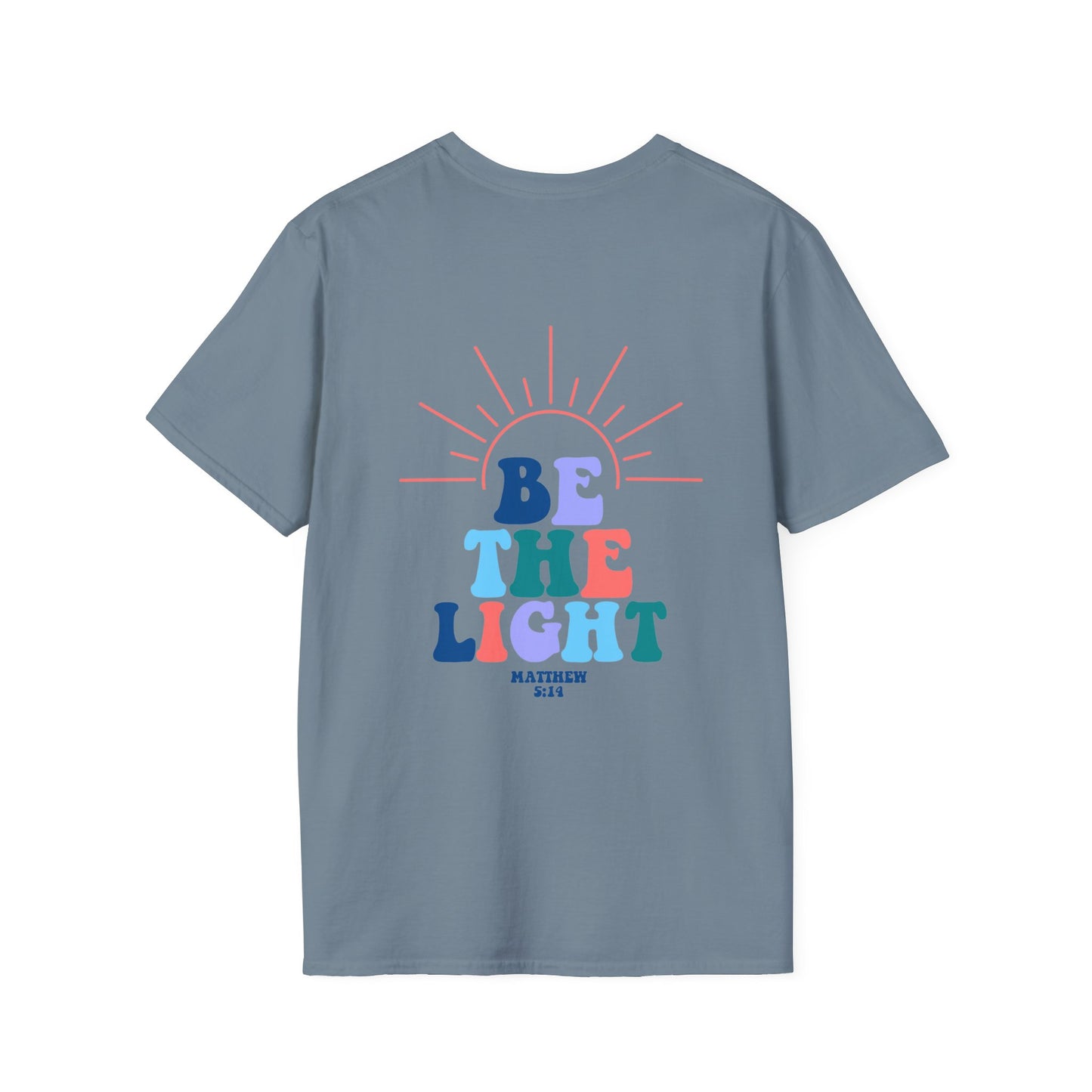 be the light christian bible blue (front and back)