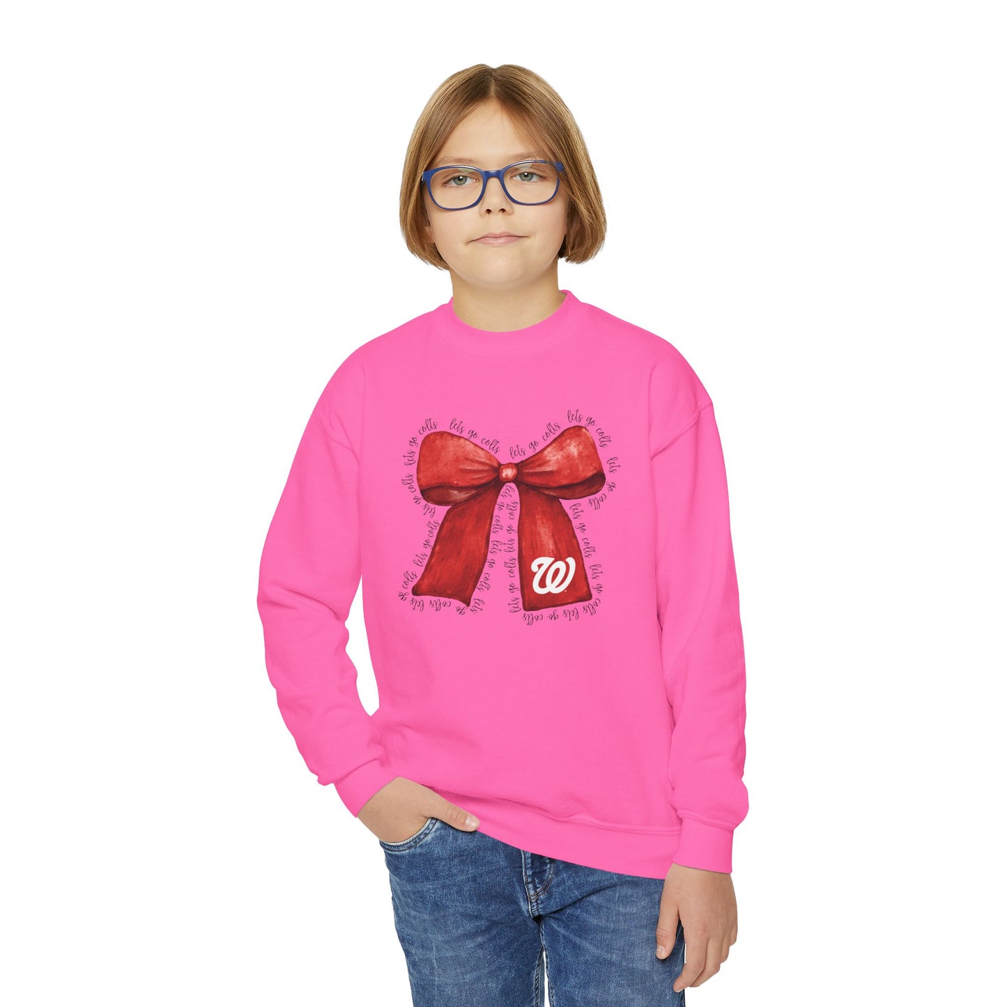 YOUTH - Let's Go Colts Bow - W Logo Unisex Sweatshirt