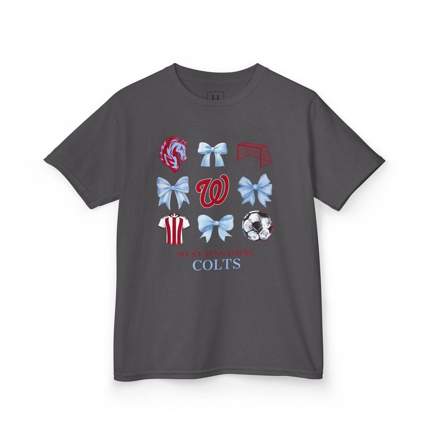 YOUTH --Soccer Coquette Bows Unisex Tee - West Jessamine