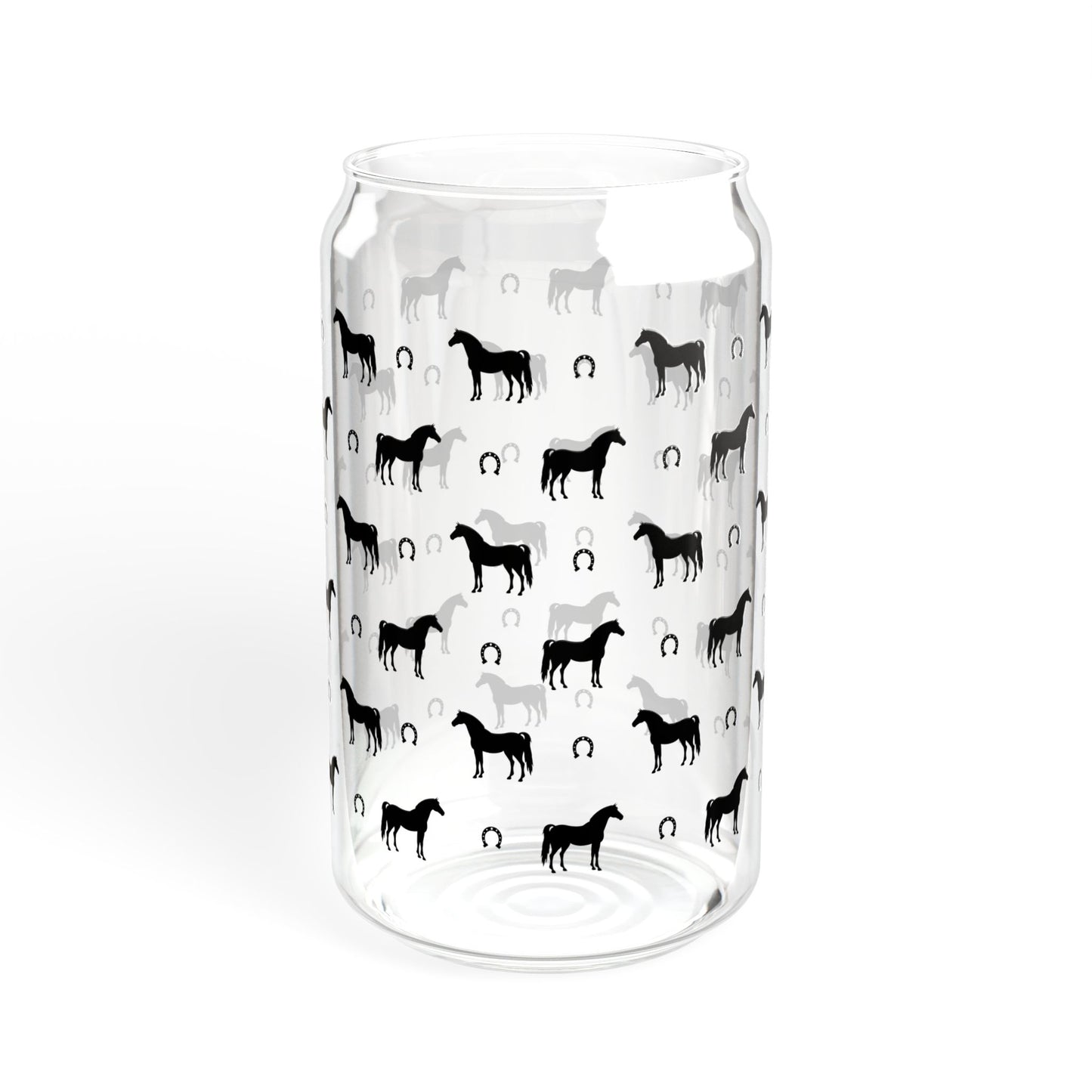 Horse and Horse Shoe Kentucky Derby Sipper Glass, 16oz