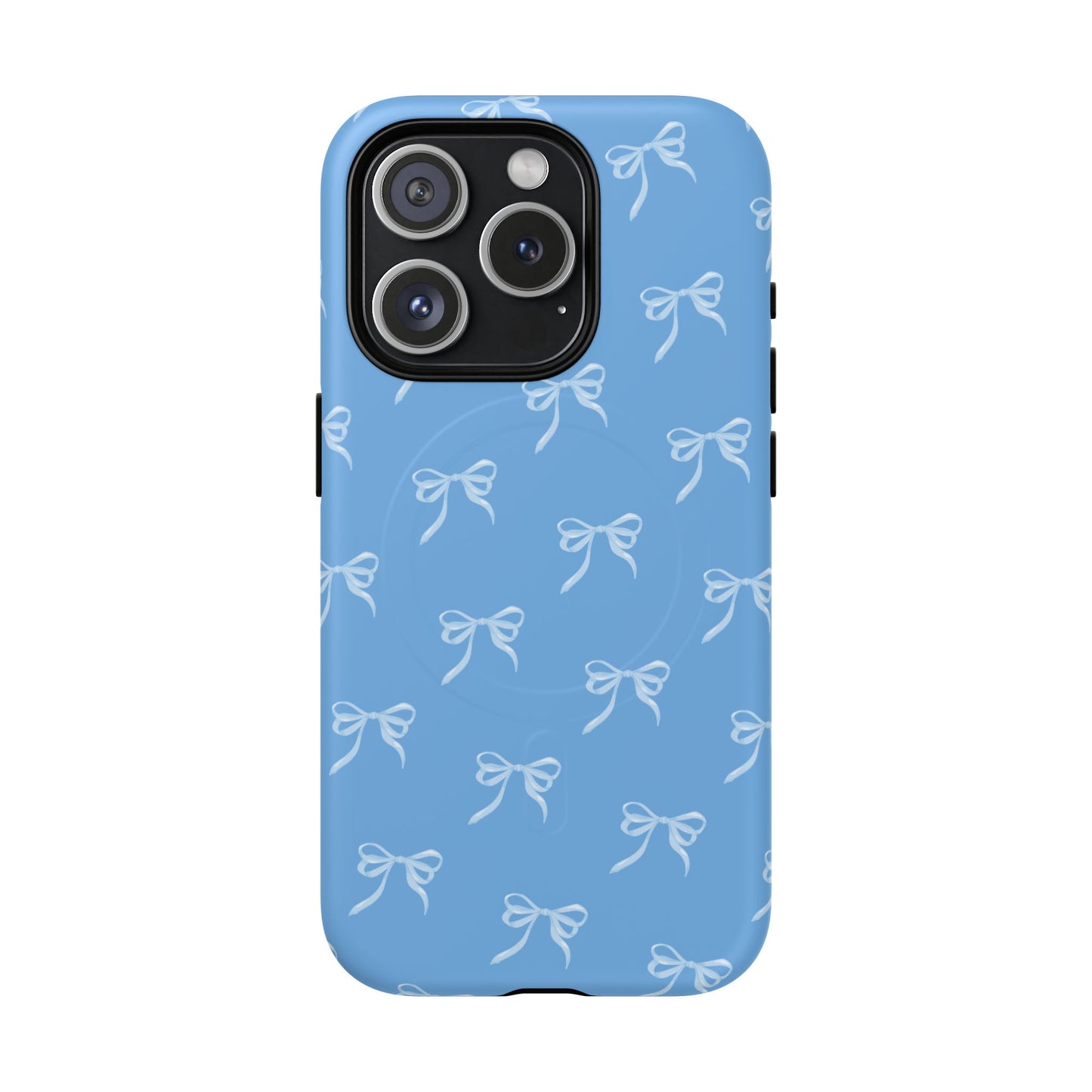 Blue Bow Coquette Design Tough Phone Case, Cute Phone Cover, Durable iPhone Case, Stylish Gift for Her