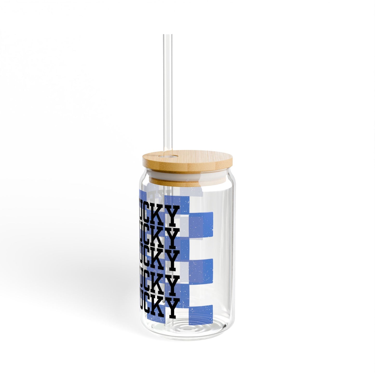 Kentucky UK checker blue sipper glass