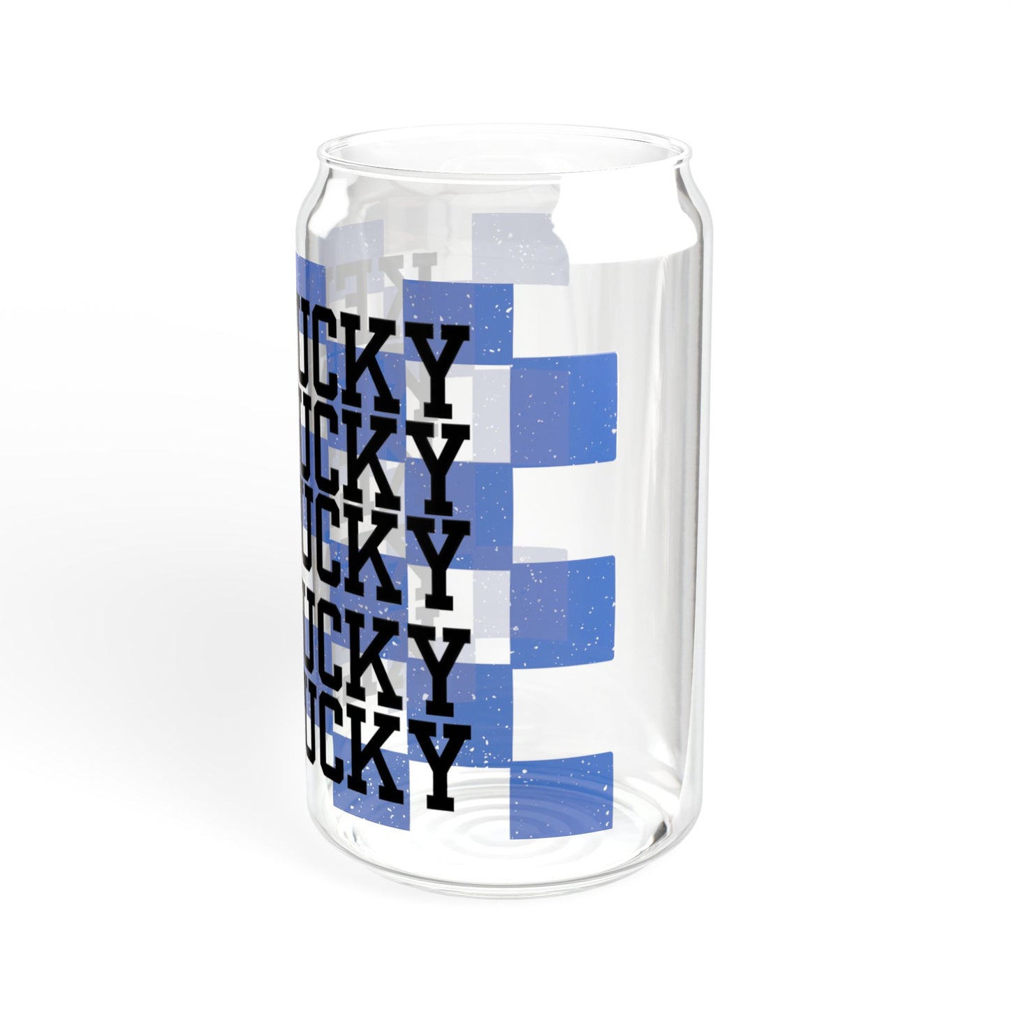 Kentucky UK checker blue sipper glass