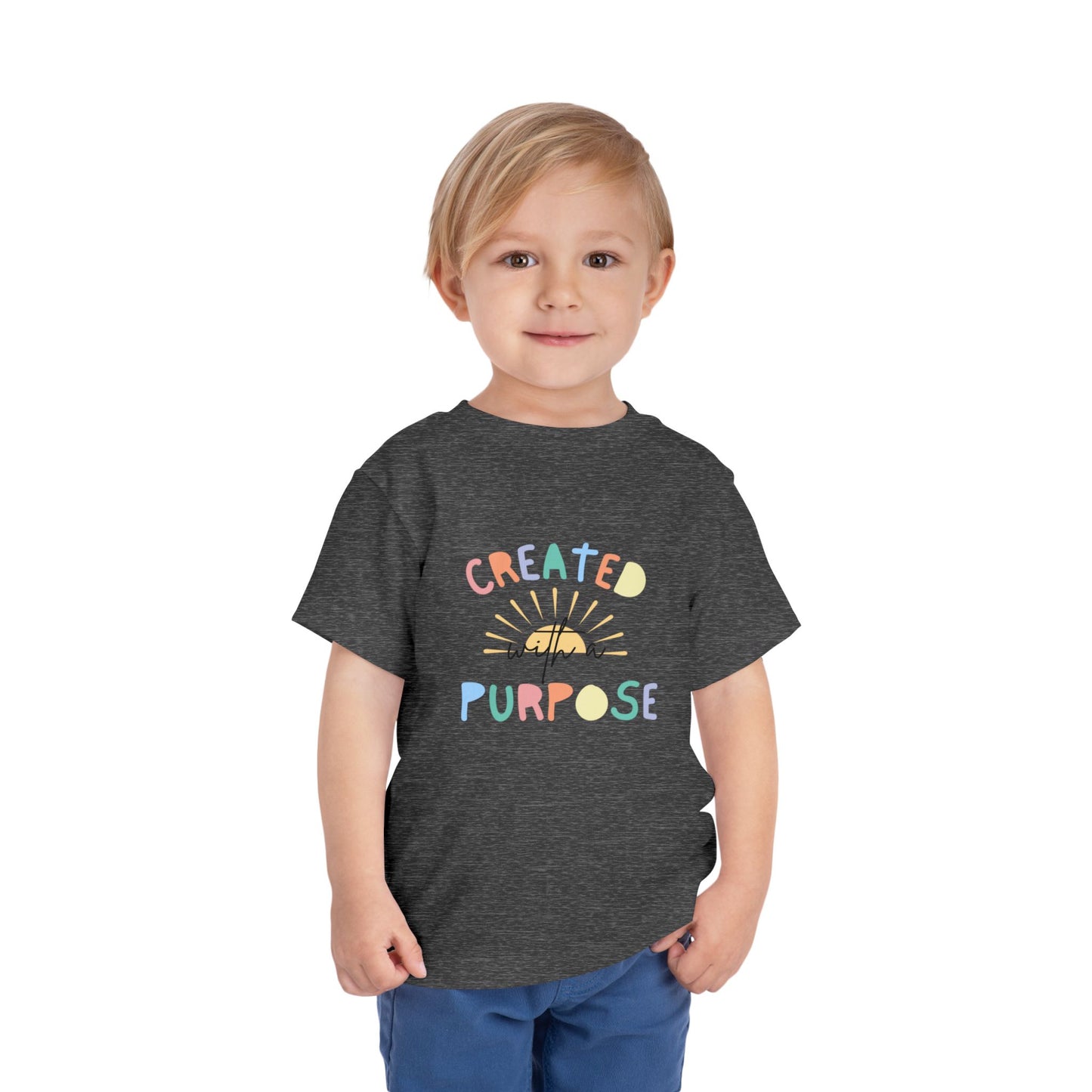Toddler Created With A Purpose Christian Heavy Cotton Tee