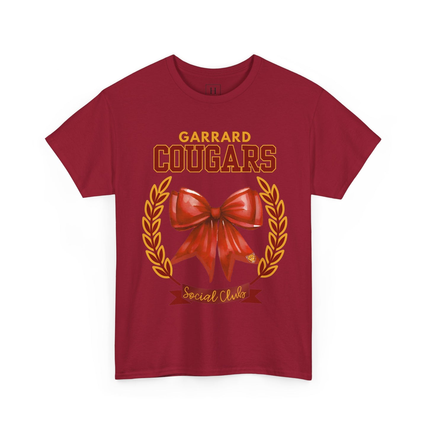 GMS Garrard Middle School Cougars Social Club T-Shirt (Front Only)