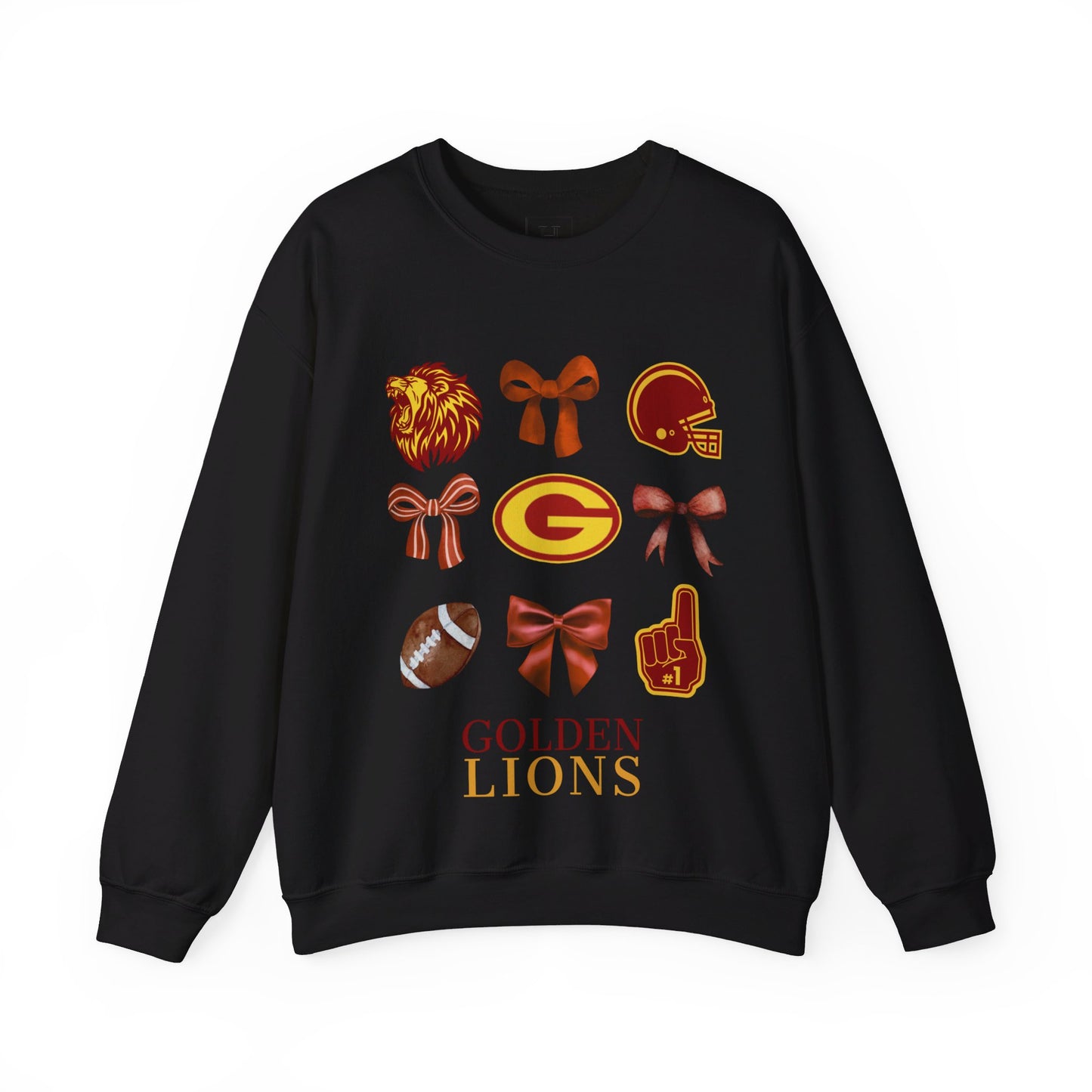 Garrard County High School Lions Bows & Football Sweaters (Front Only)
