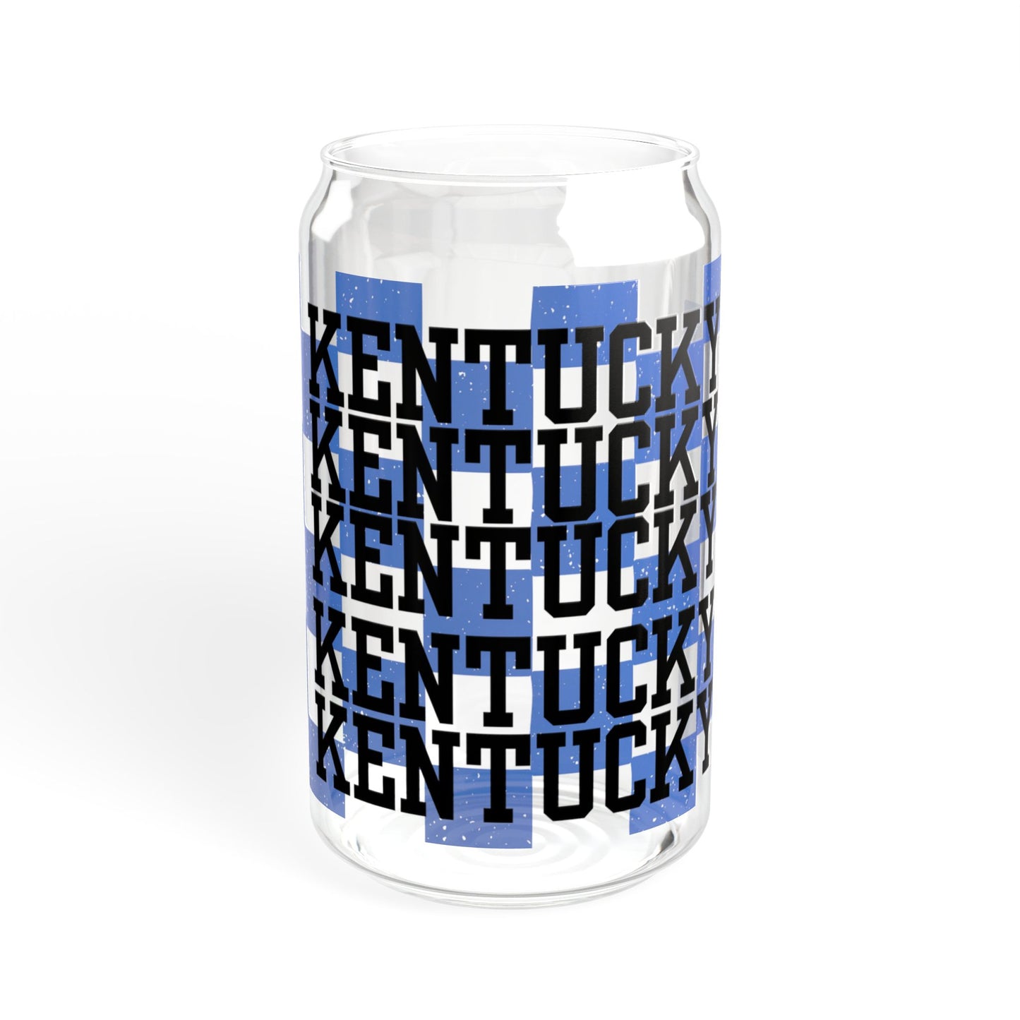 Kentucky UK checker blue sipper glass