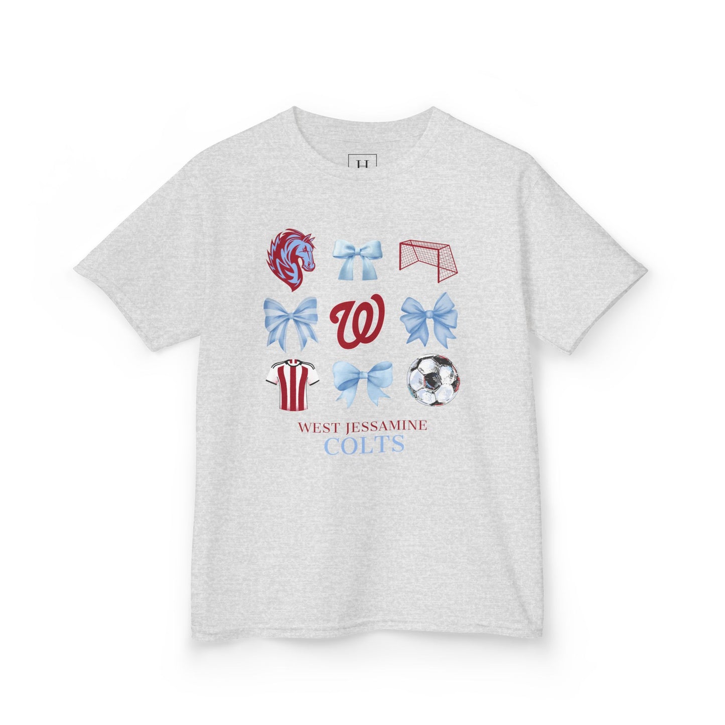 YOUTH --Soccer Coquette Bows Unisex Tee - West Jessamine