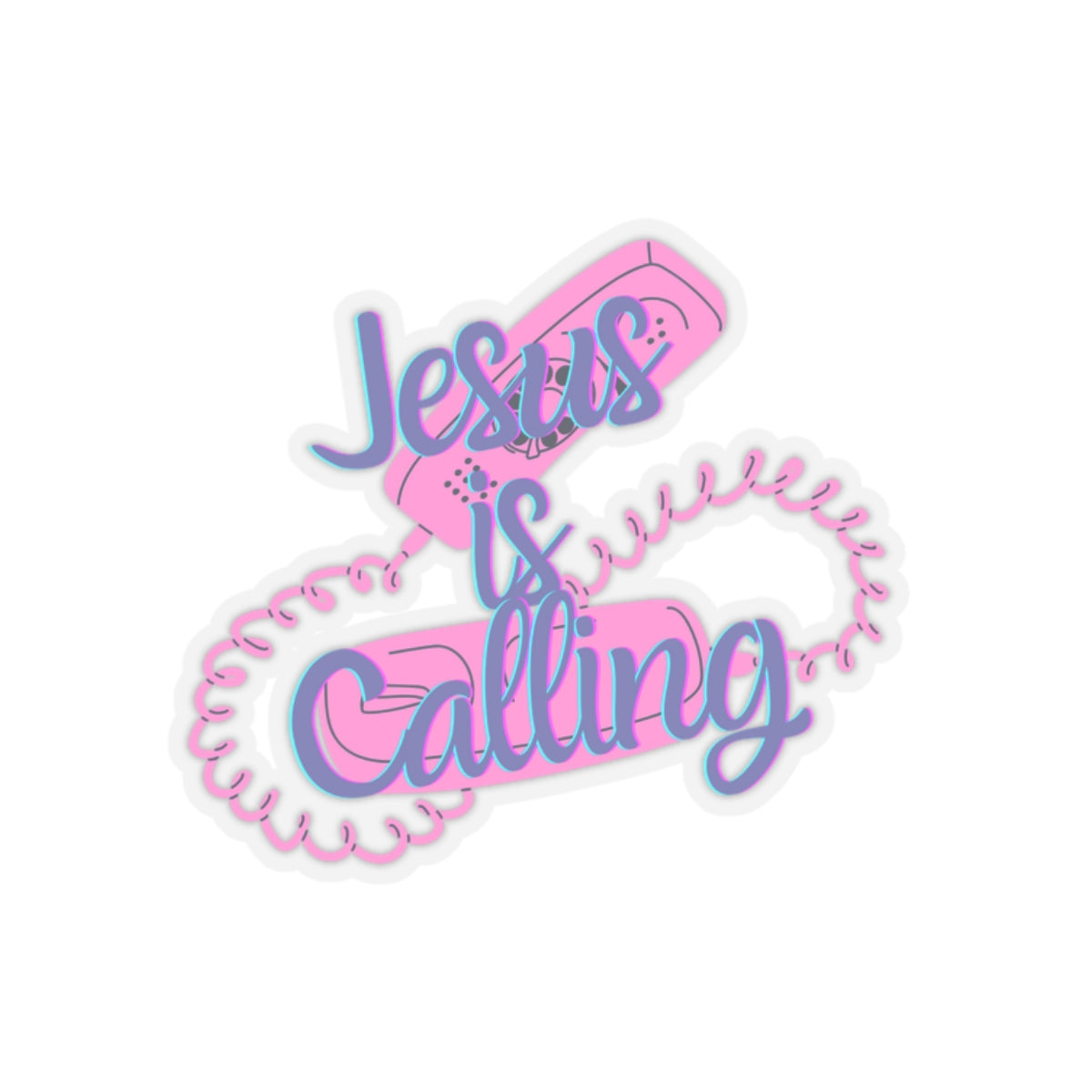 Jesus Is Calling Retro Phone Christian Kiss-Cut Stickers