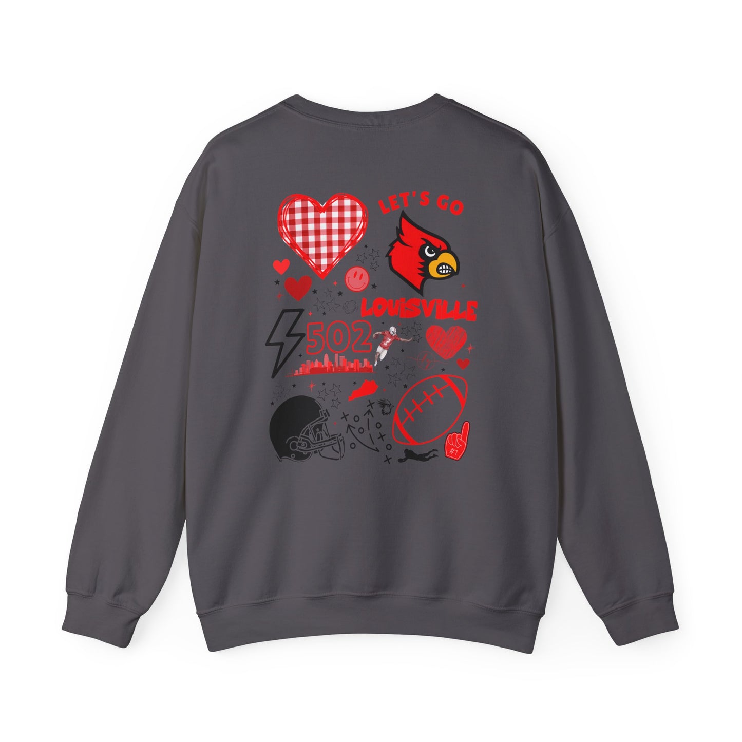 Louisville (502) Cardinals Sweatshirts (Front & Back)