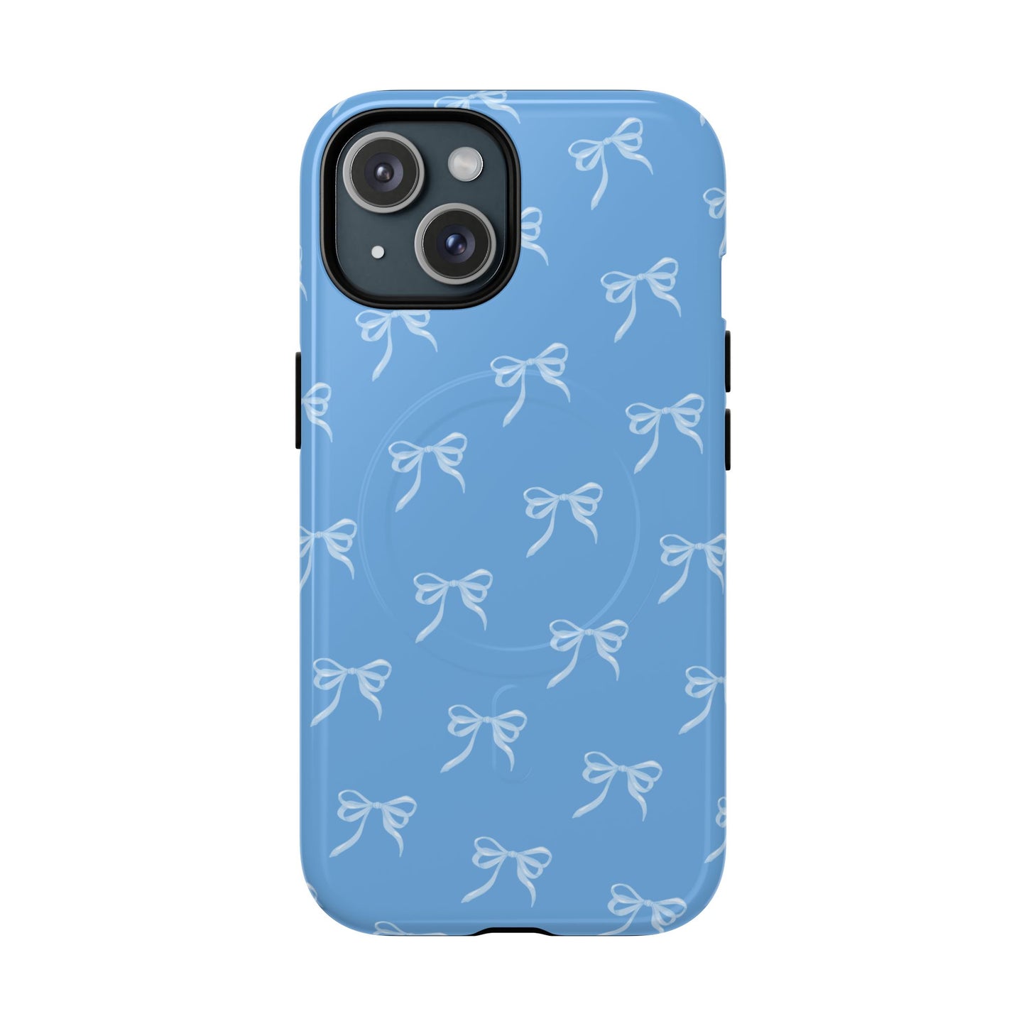 Blue Bow Coquette Design Tough Phone Case, Cute Phone Cover, Durable iPhone Case, Stylish Gift for Her