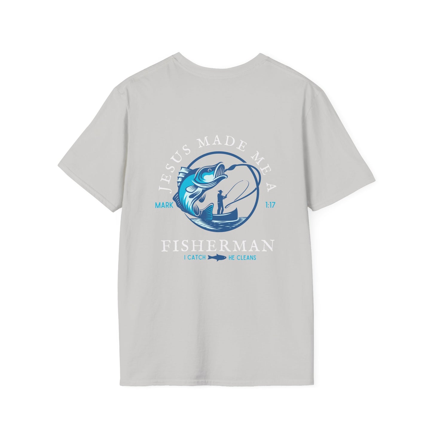 Jesus Made Me A Fisherman Christian T-Shirt (front and back)