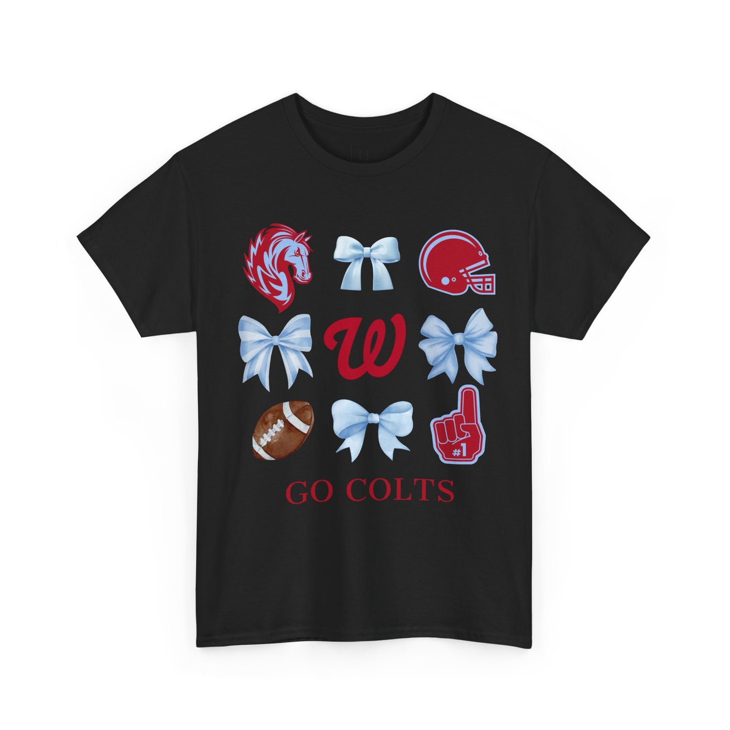 West Jessamine Colts Coquette Football Bows - Unisex Tee