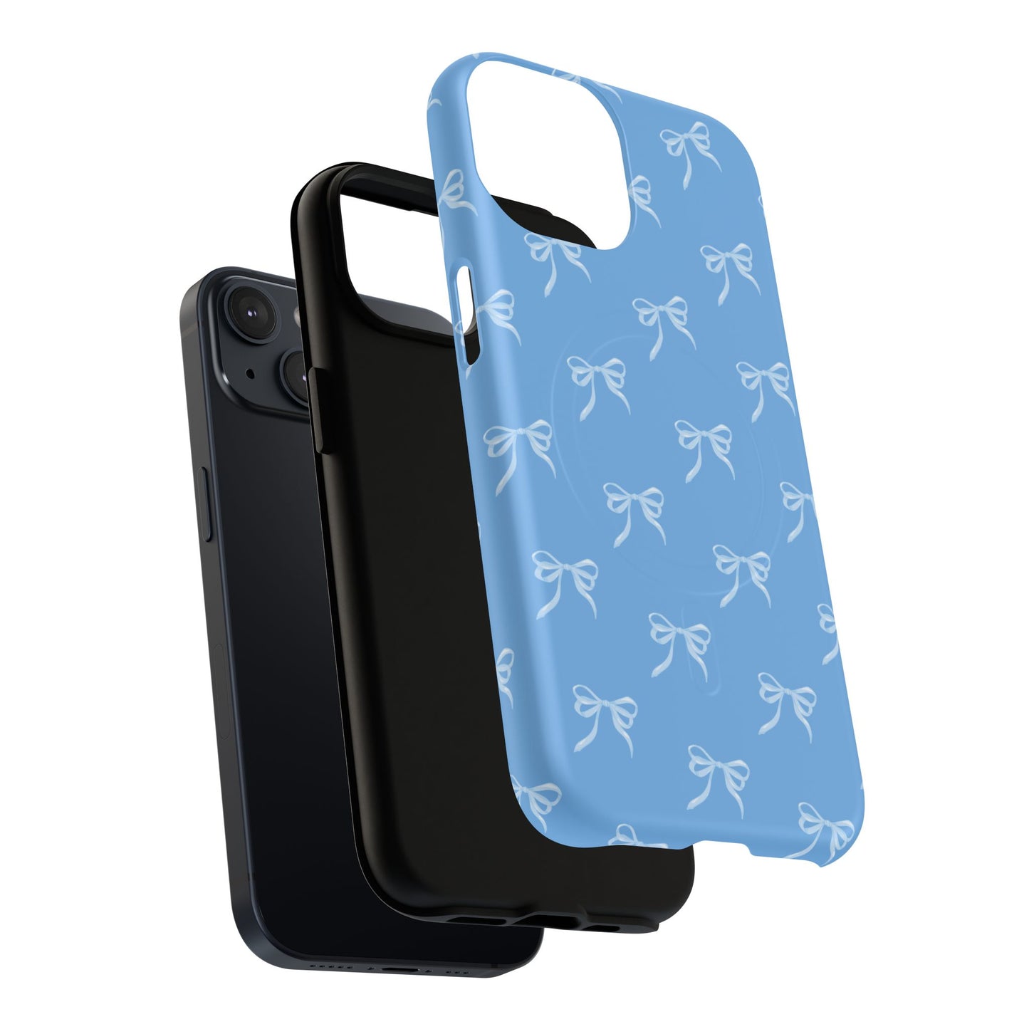 Blue Bow Coquette Design Tough Phone Case, Cute Phone Cover, Durable iPhone Case, Stylish Gift for Her