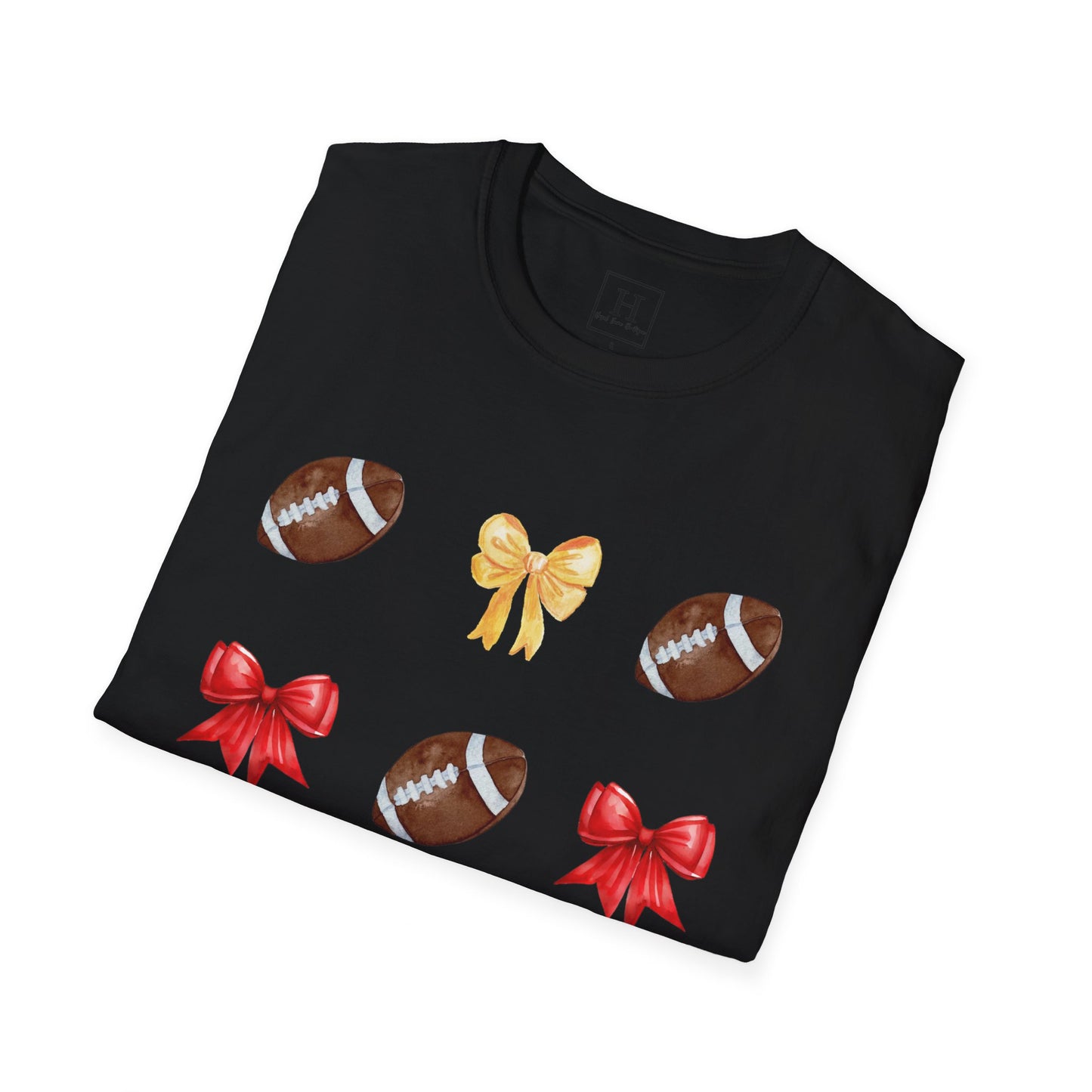 Bows & Football T-Shirt (Front Only)