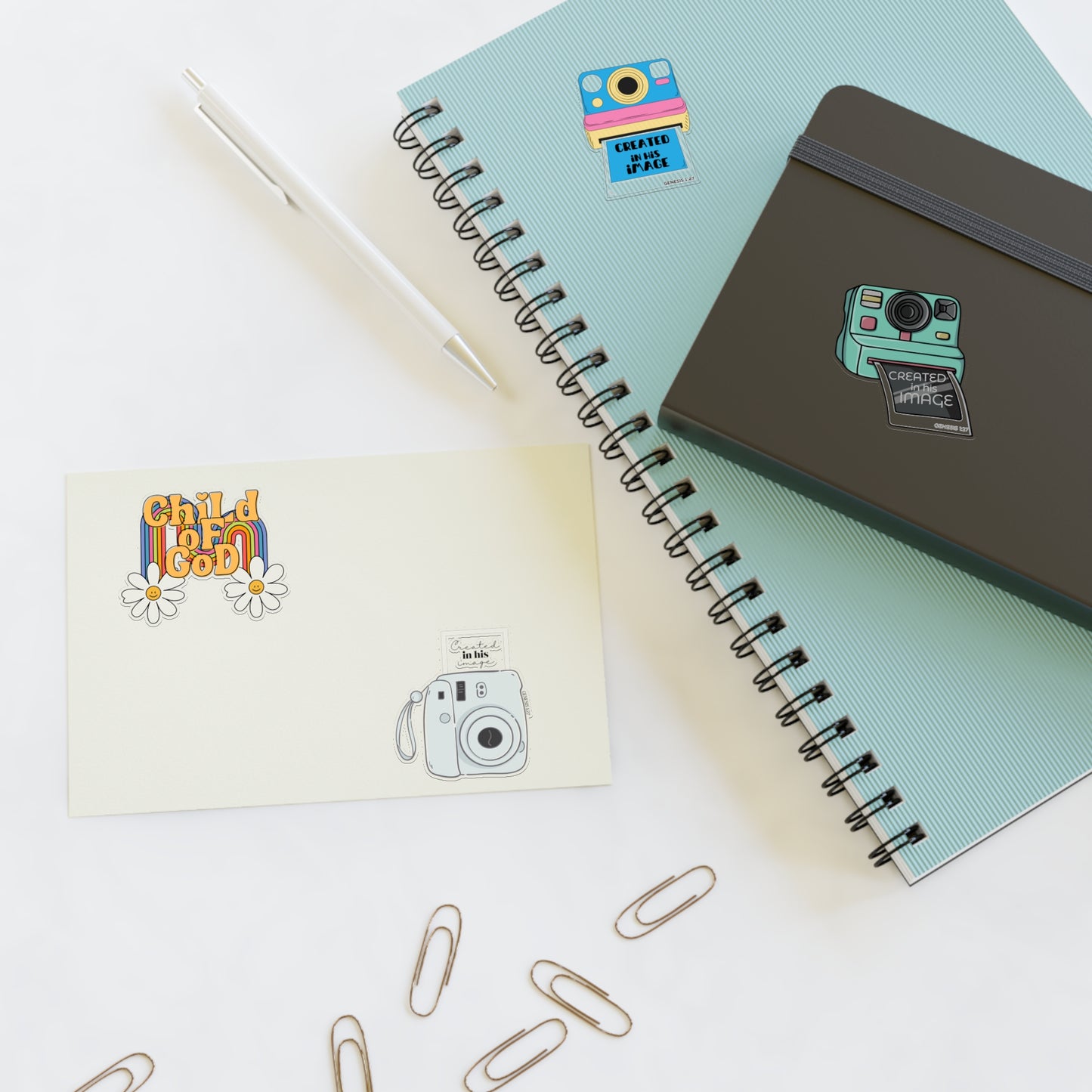 Created In His Image Polaroid Camera Christian Sticker Sheets