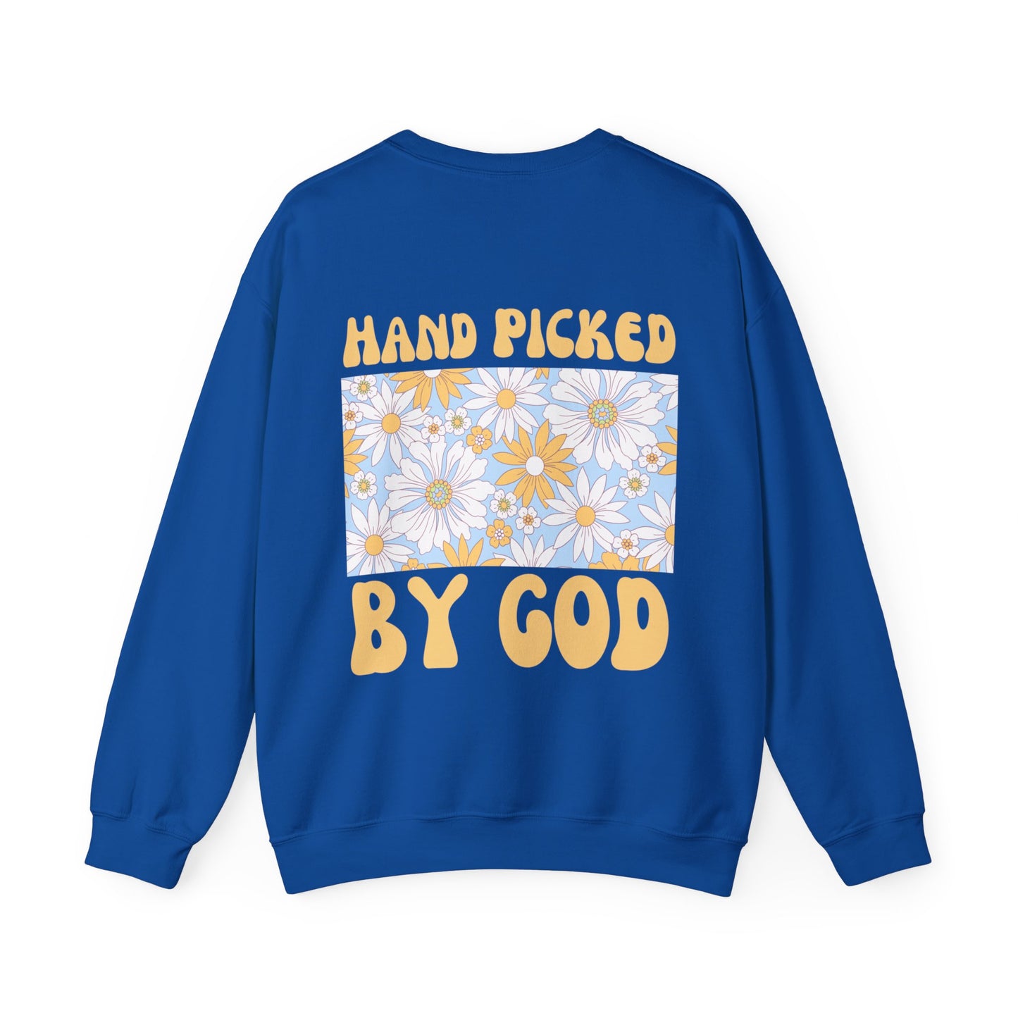 Blessed, Hand Picked By God Christian Sweater (front and back)