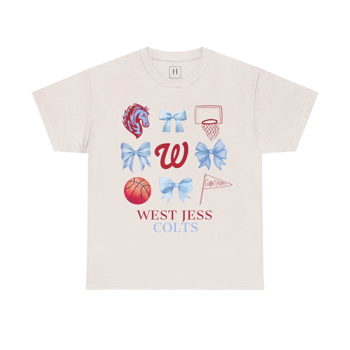 West Jessamine Colts Coquette Basketball Bows - Unisex Tee