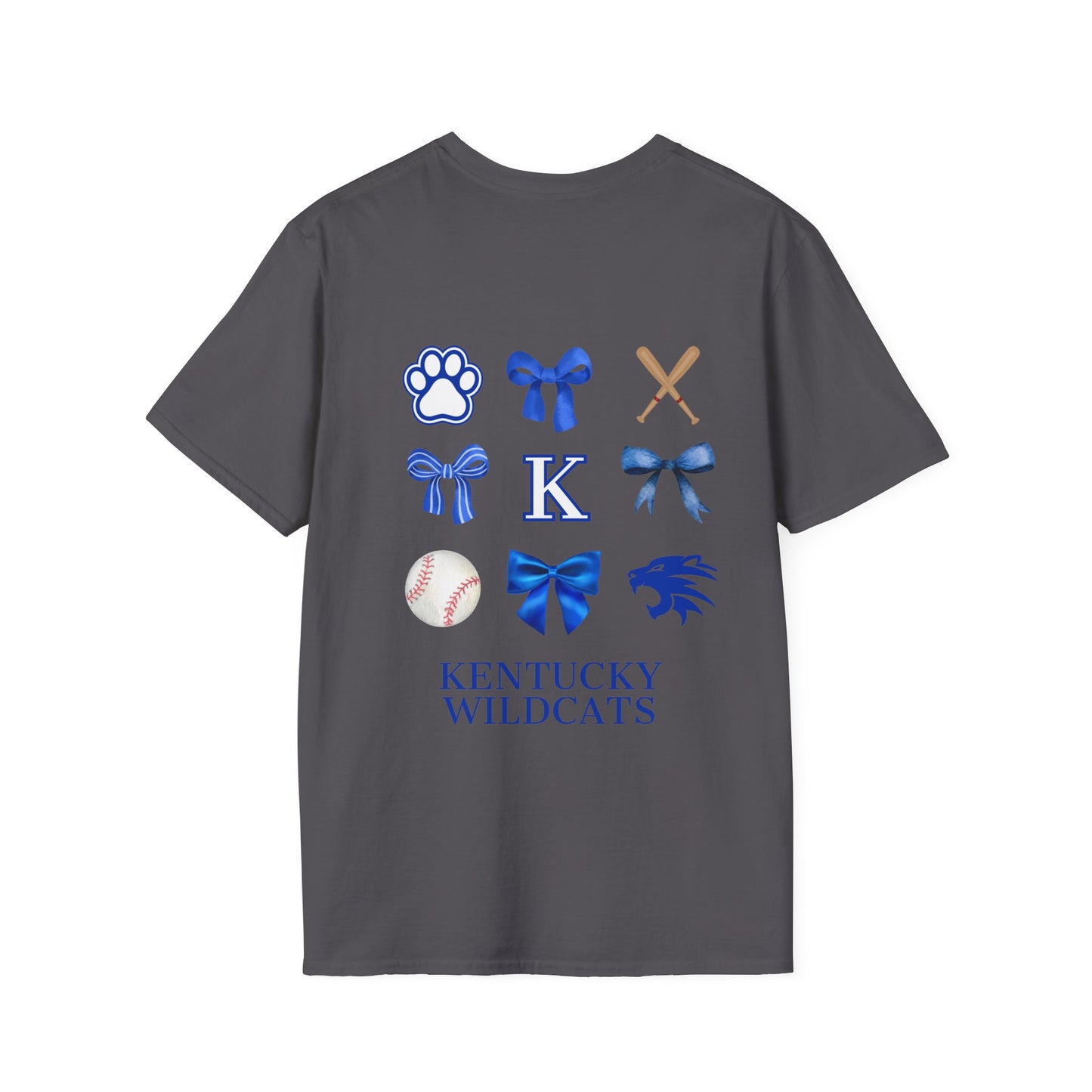 Kentucky Ribbon/Bow Baseball T-shirt (Front and Back)