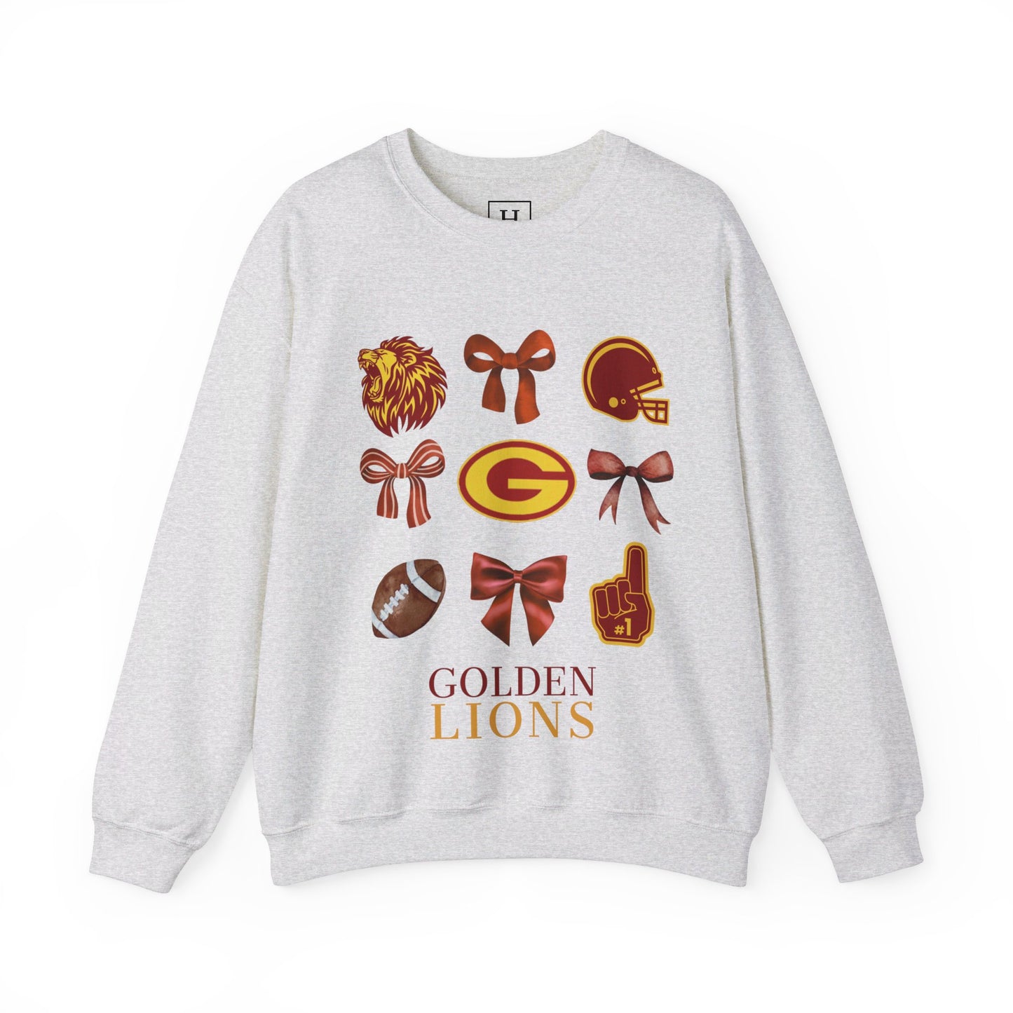 Garrard County High School Lions Bows & Football Sweaters (Front Only)