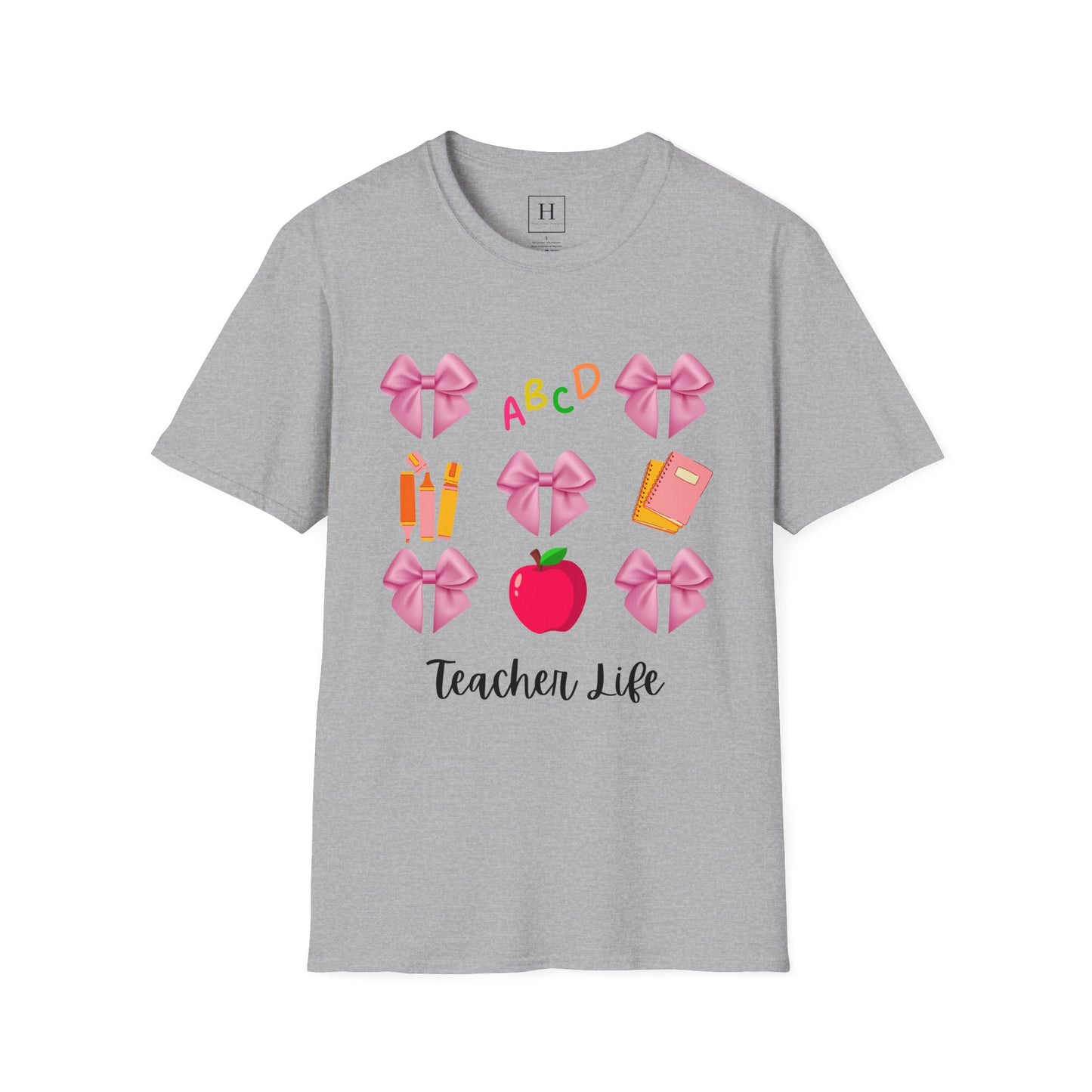 Teachers Life Bow T-Shirt (Front Only)