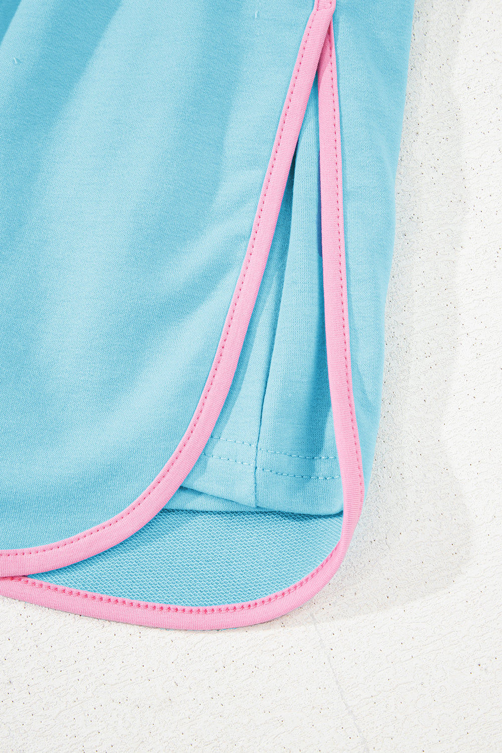 Bonbon Colorblock Edge Drop Shoulder T Shirt and Skort 2Pcs Set