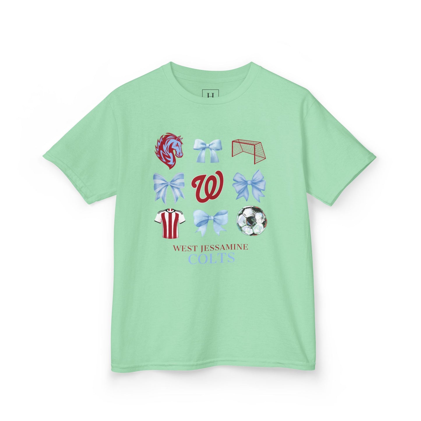 YOUTH --Soccer Coquette Bows Unisex Tee - West Jessamine